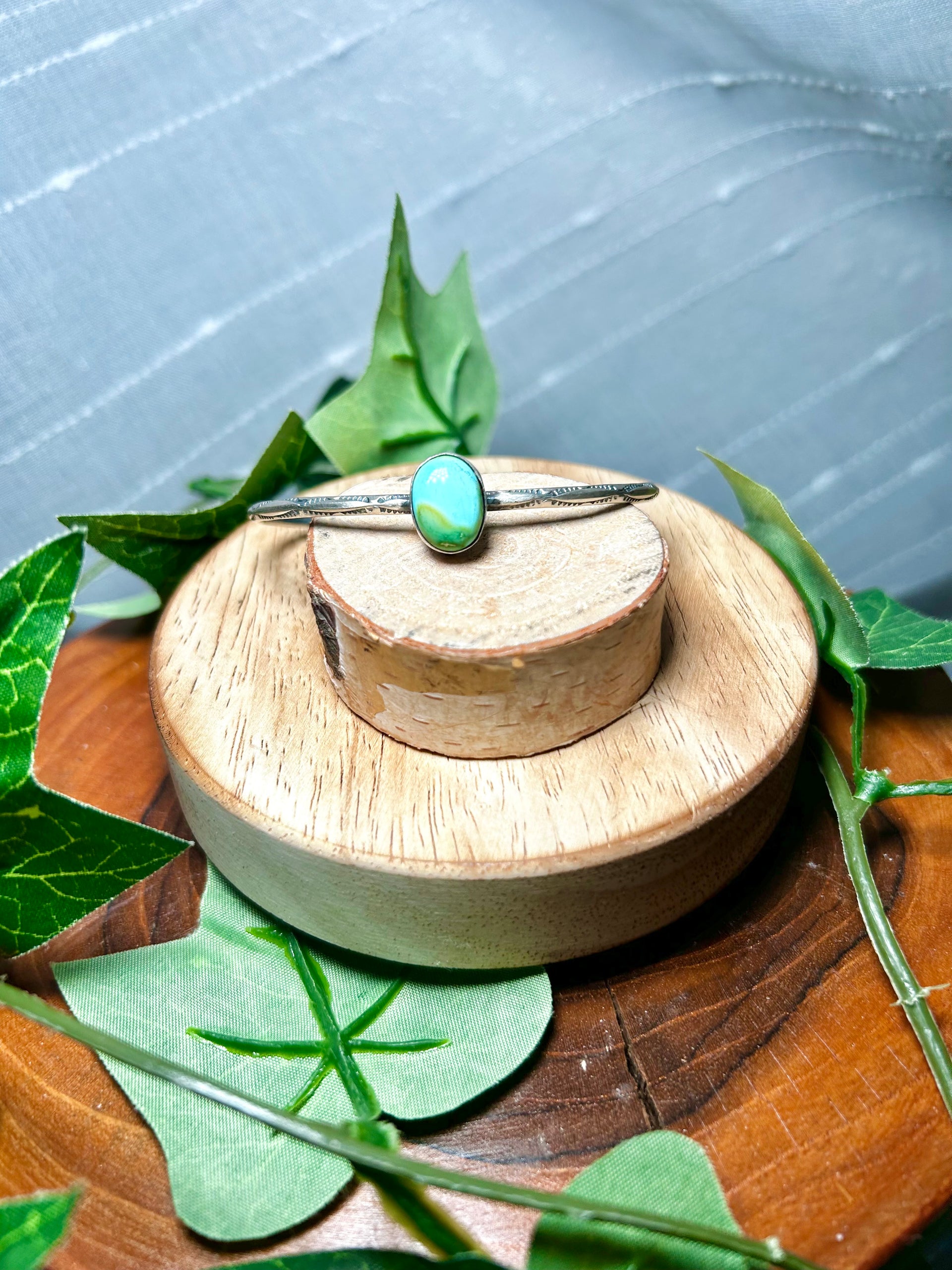 Navajo Made Sonoran Mountain Turquoise & Sterling Silver Cuff Bracelet