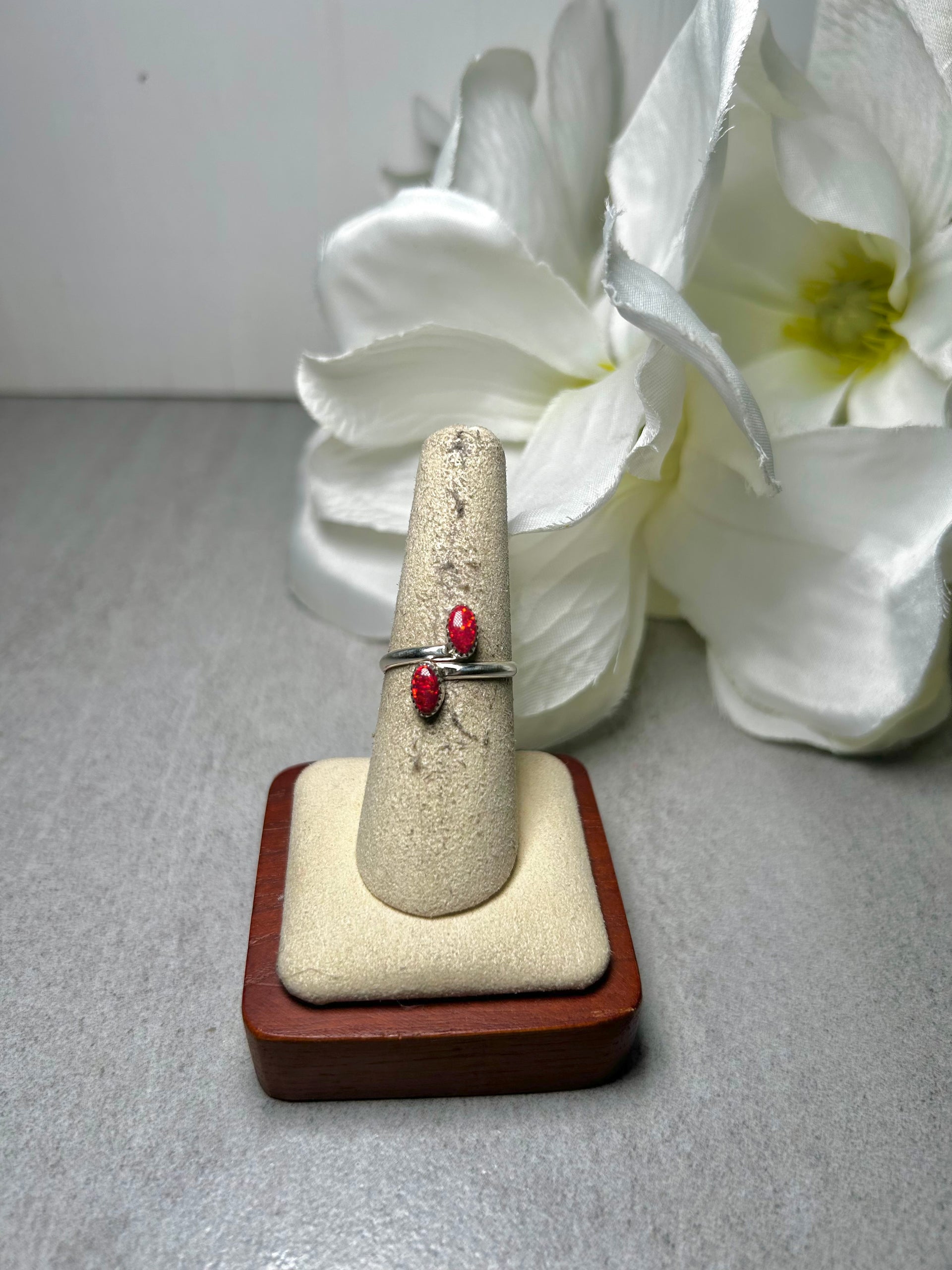 Navajo Made Opal & Sterling Silver Adjustable Ring