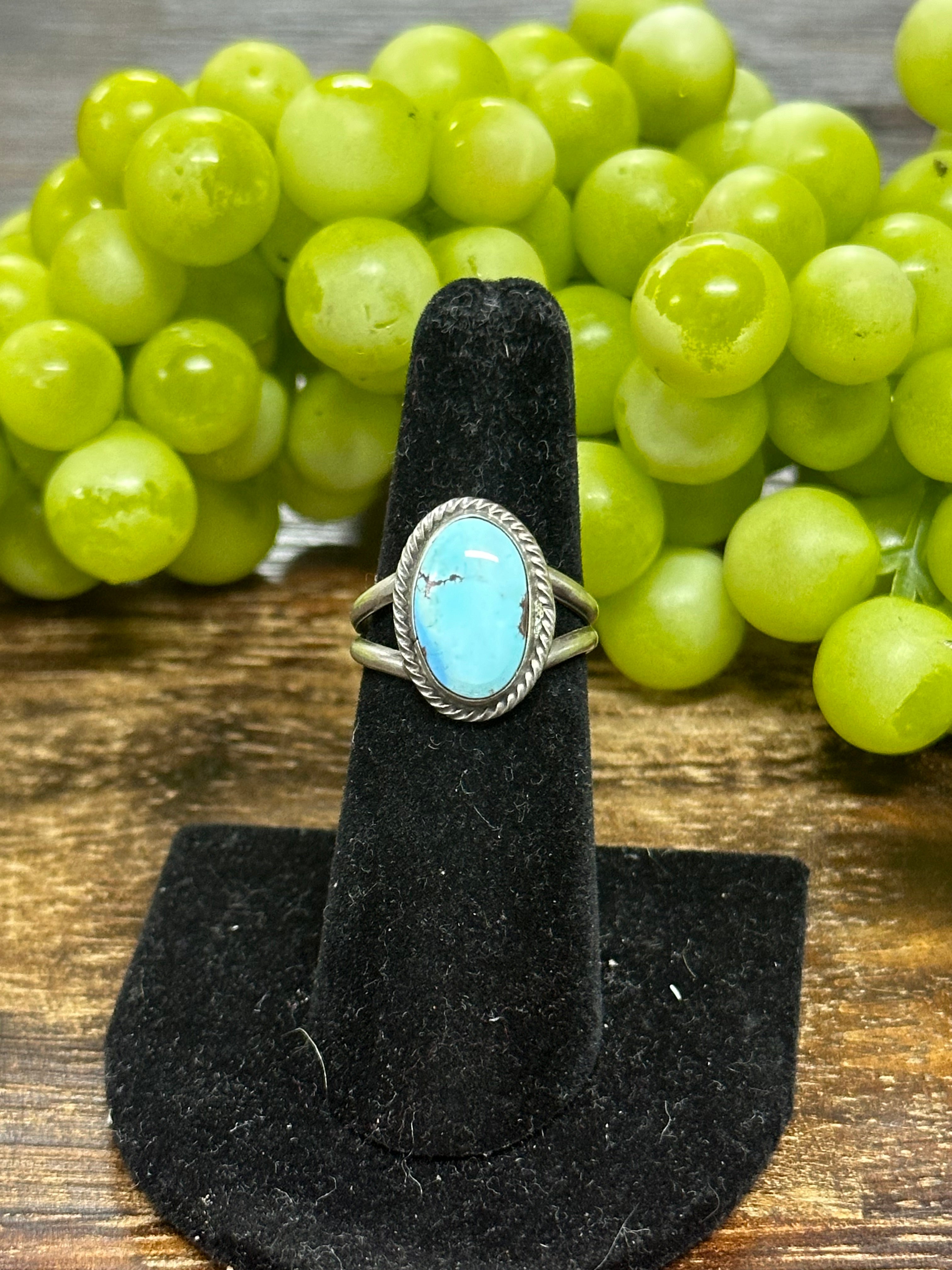 Navajo Made Golden Hills Turquoise & Sterling Silver Ring