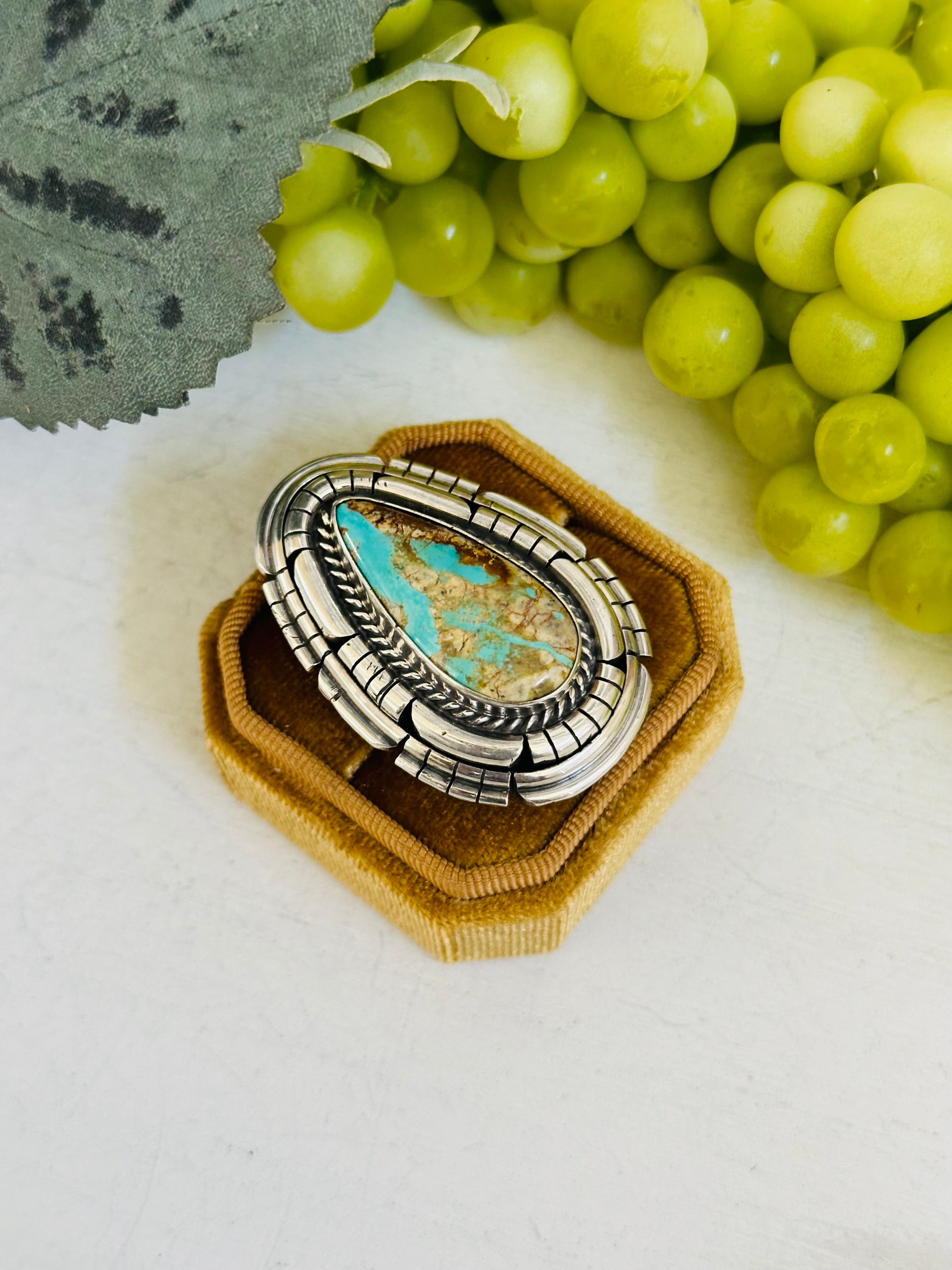 Larry Kaye Kingman Turquoise & Sterling Silver Adjustable Ring