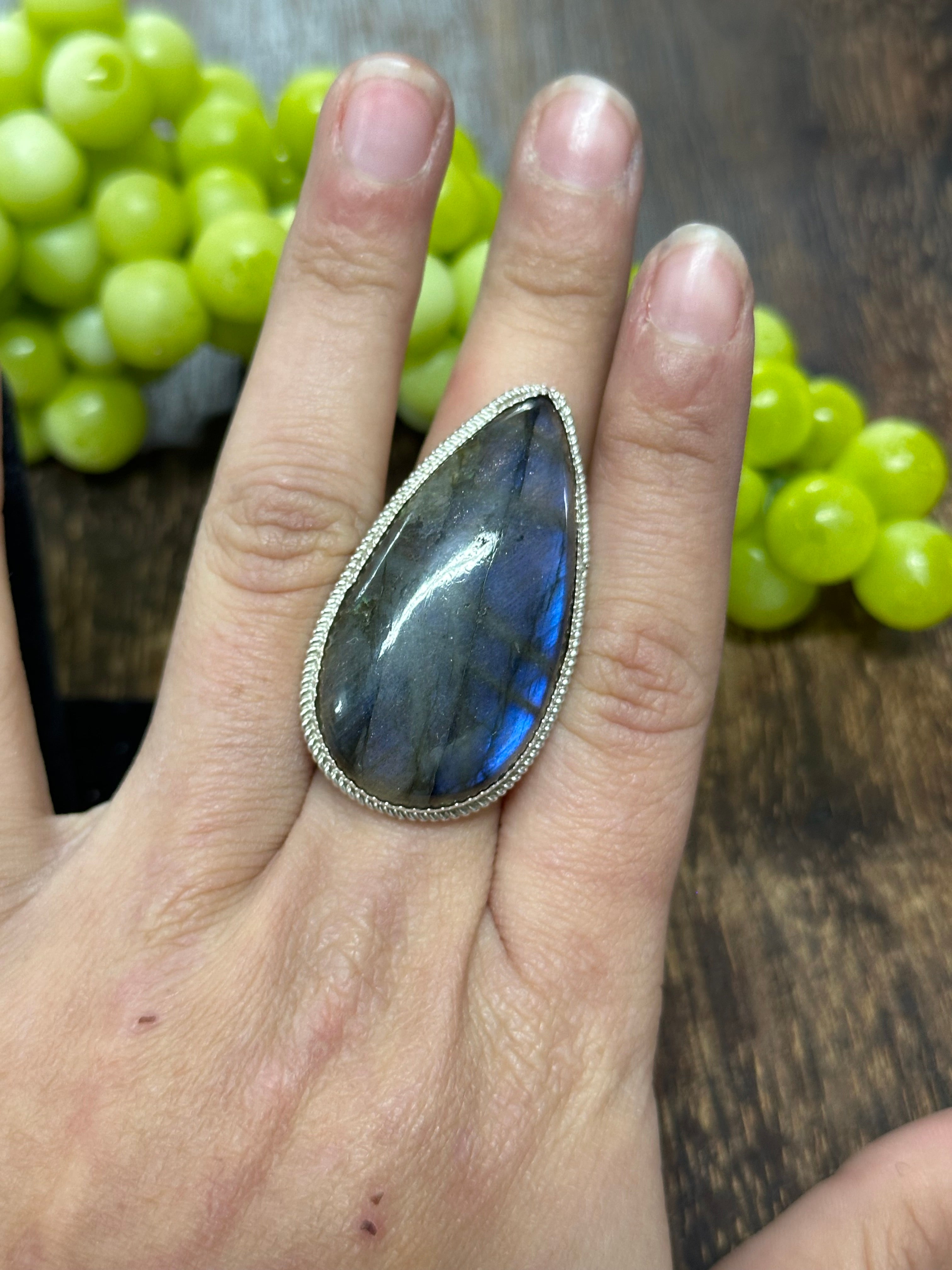 Reda Galvan Labradorite & Sterling Silver Ring Size 8.75