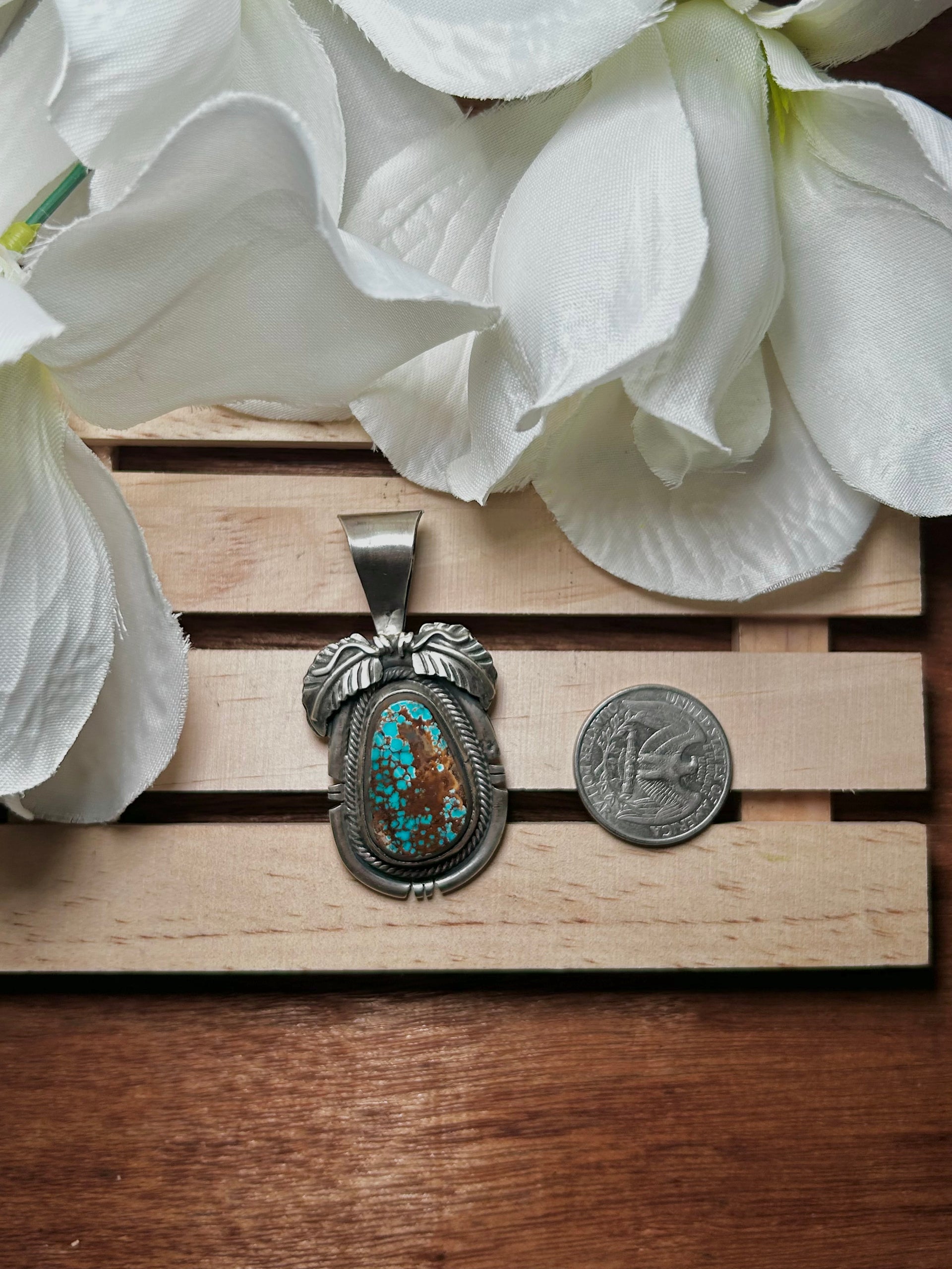Navajo Made Royston Turquoise & Sterling Silver Pendant