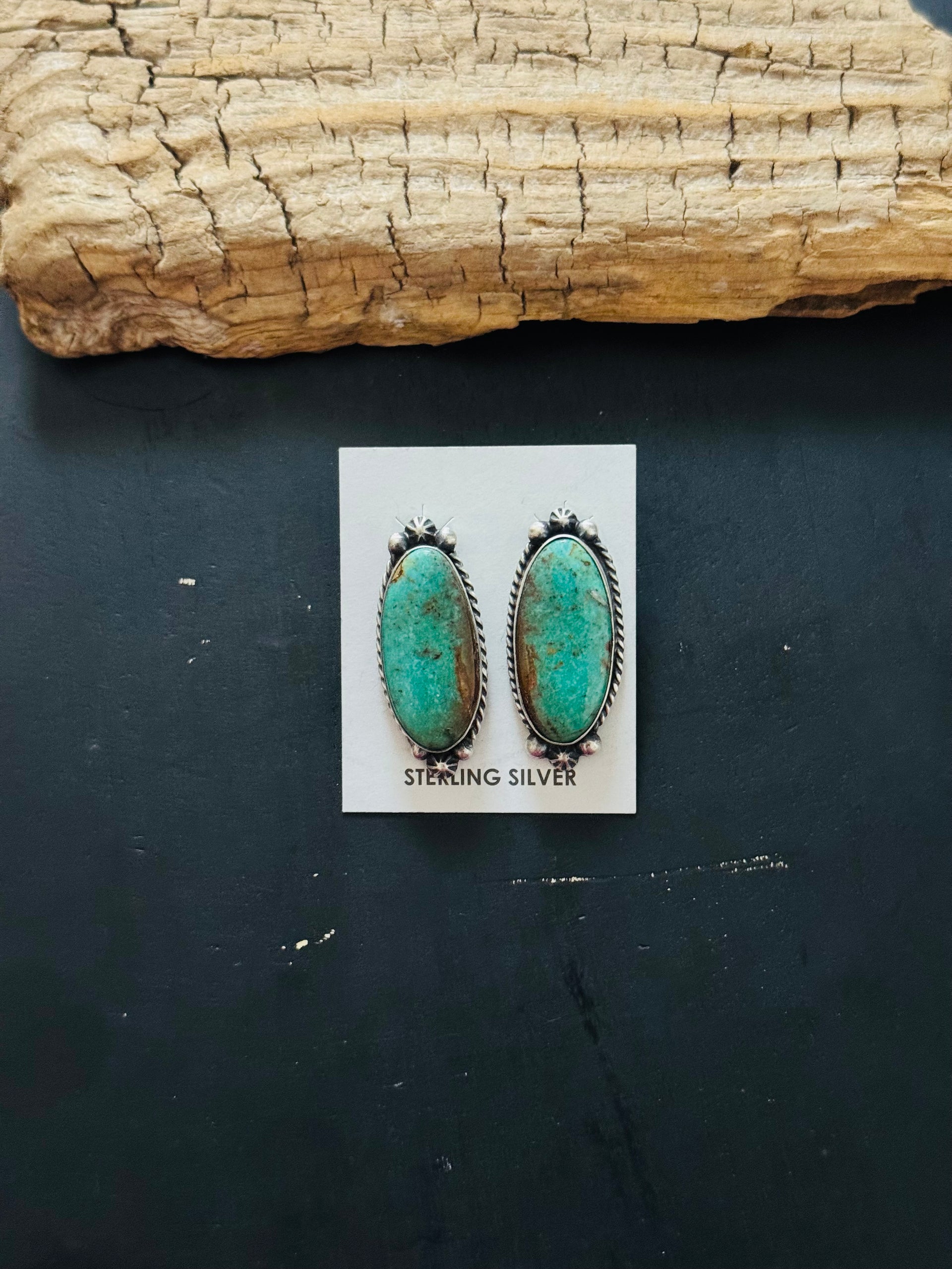 Elouise Kee Royston Turquoise & Sterling Silver Post Earring
