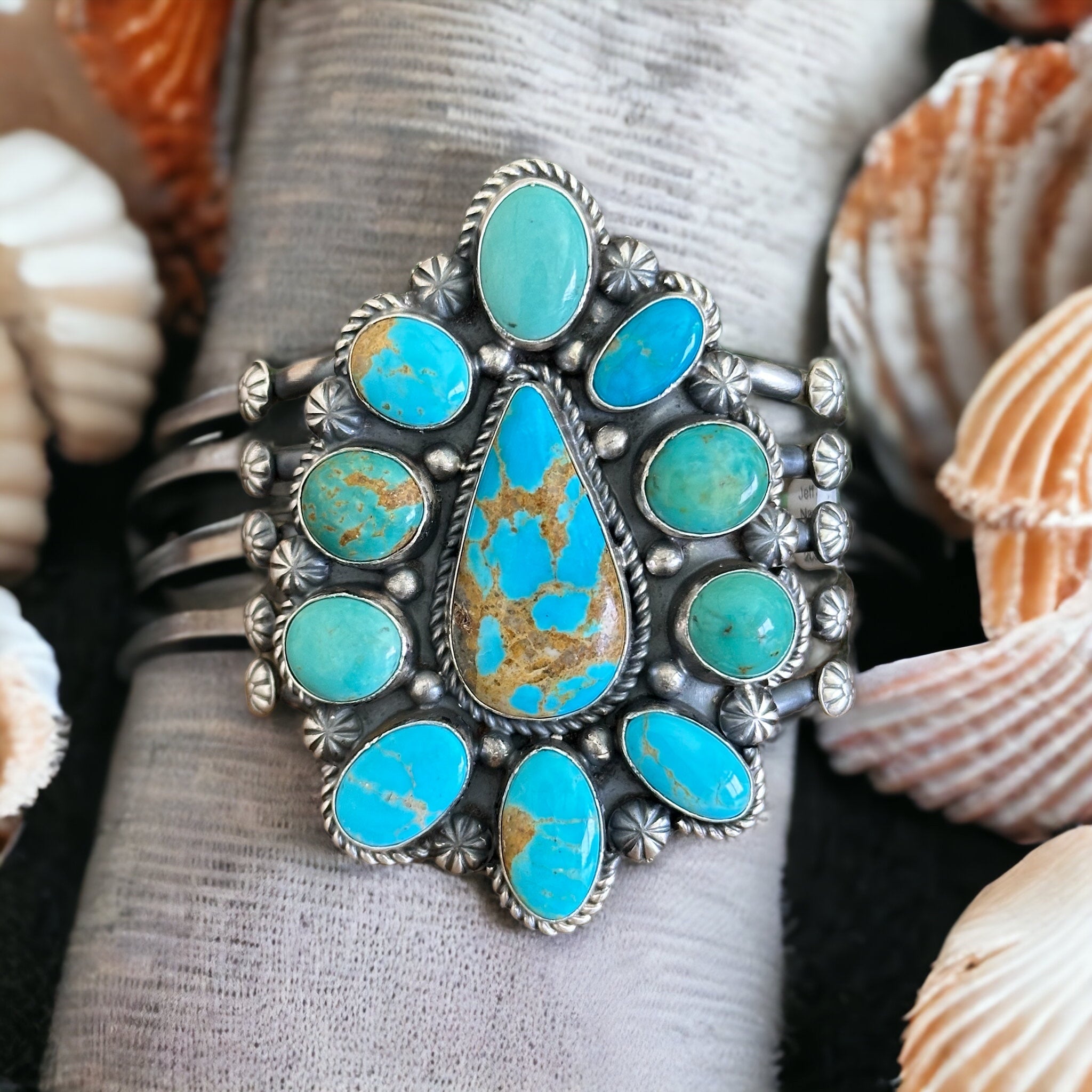 Jeff James Royston Turquoise & Sterling Silver Cuff Bracelet
