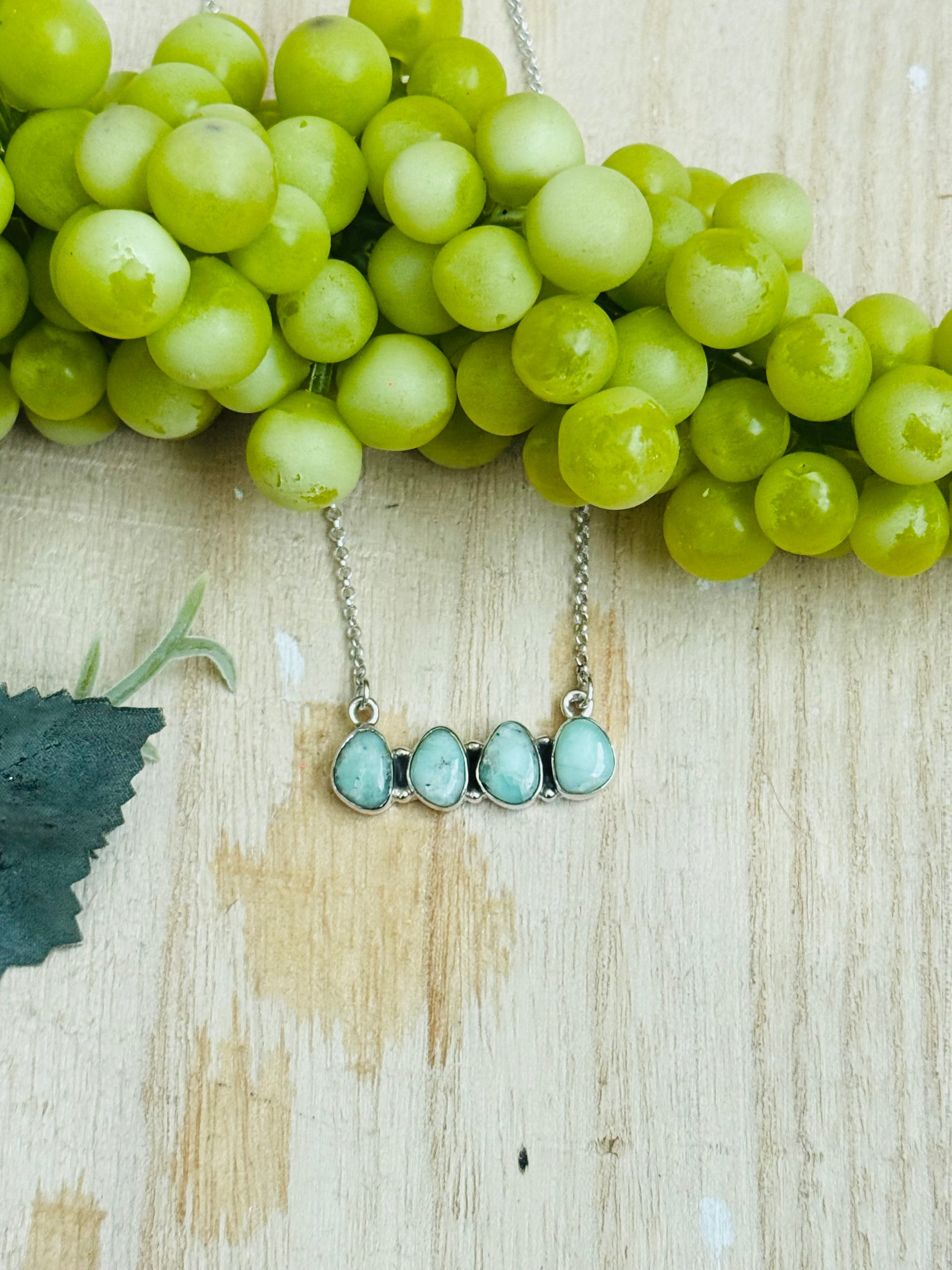 Southwest Handmade Paloma Variscite & Sterling Silver Necklace