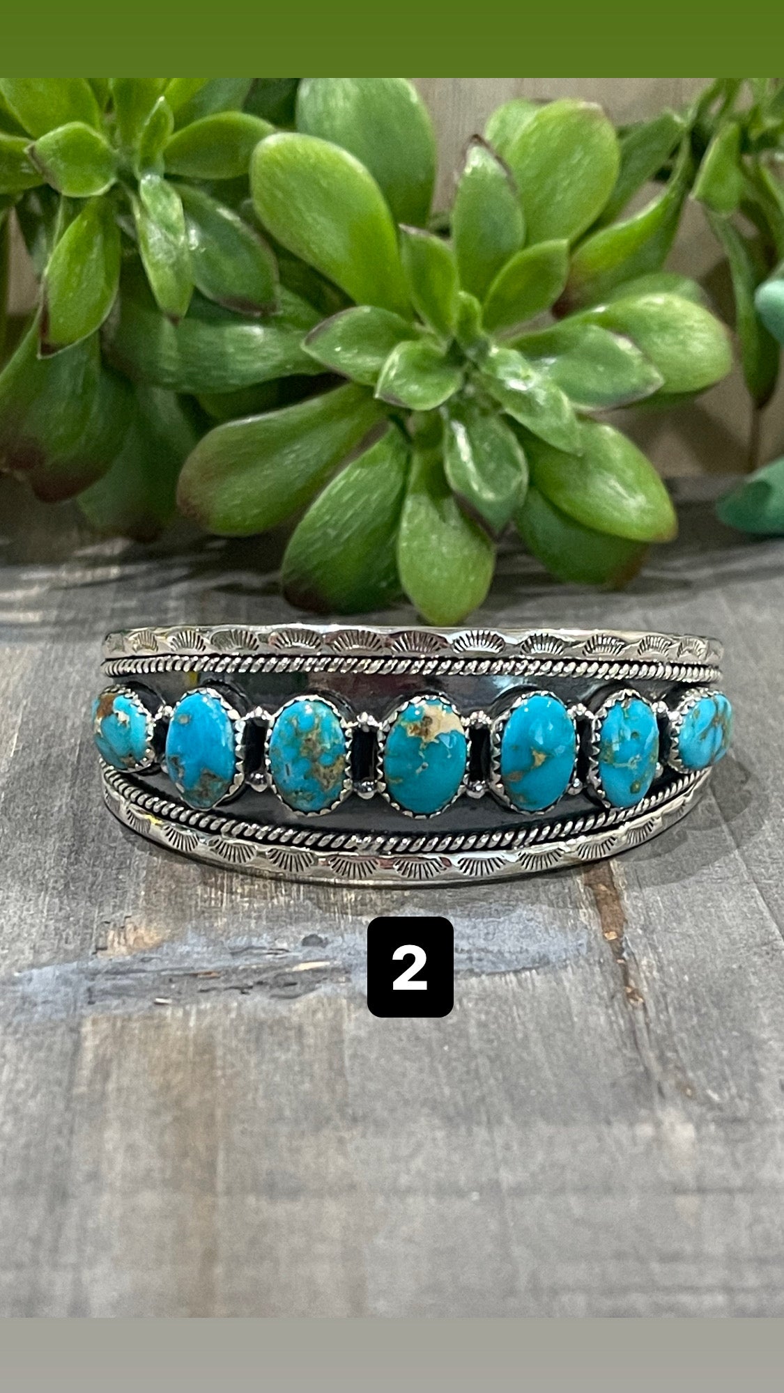 Southwest Handmade Sonoran Mountain Turquoise & Sterling Silver Cuff Bracelet