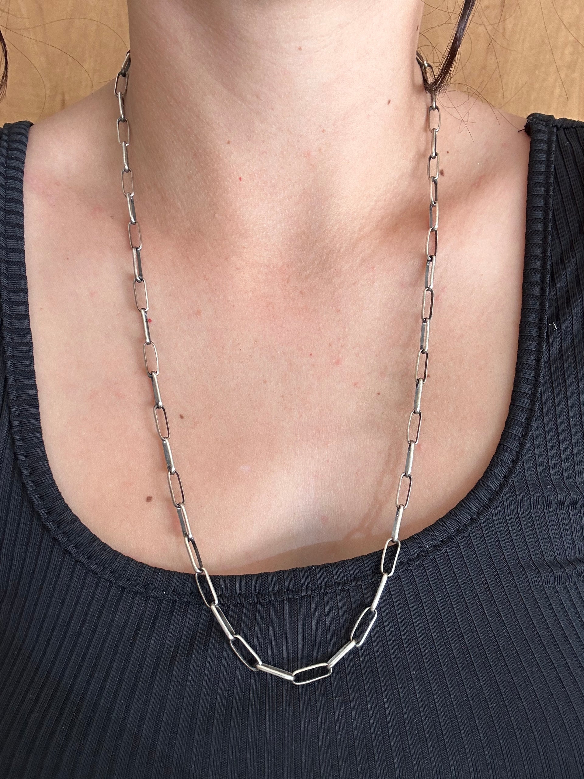Navajo Made Sterling Silver Paperclip Necklaces