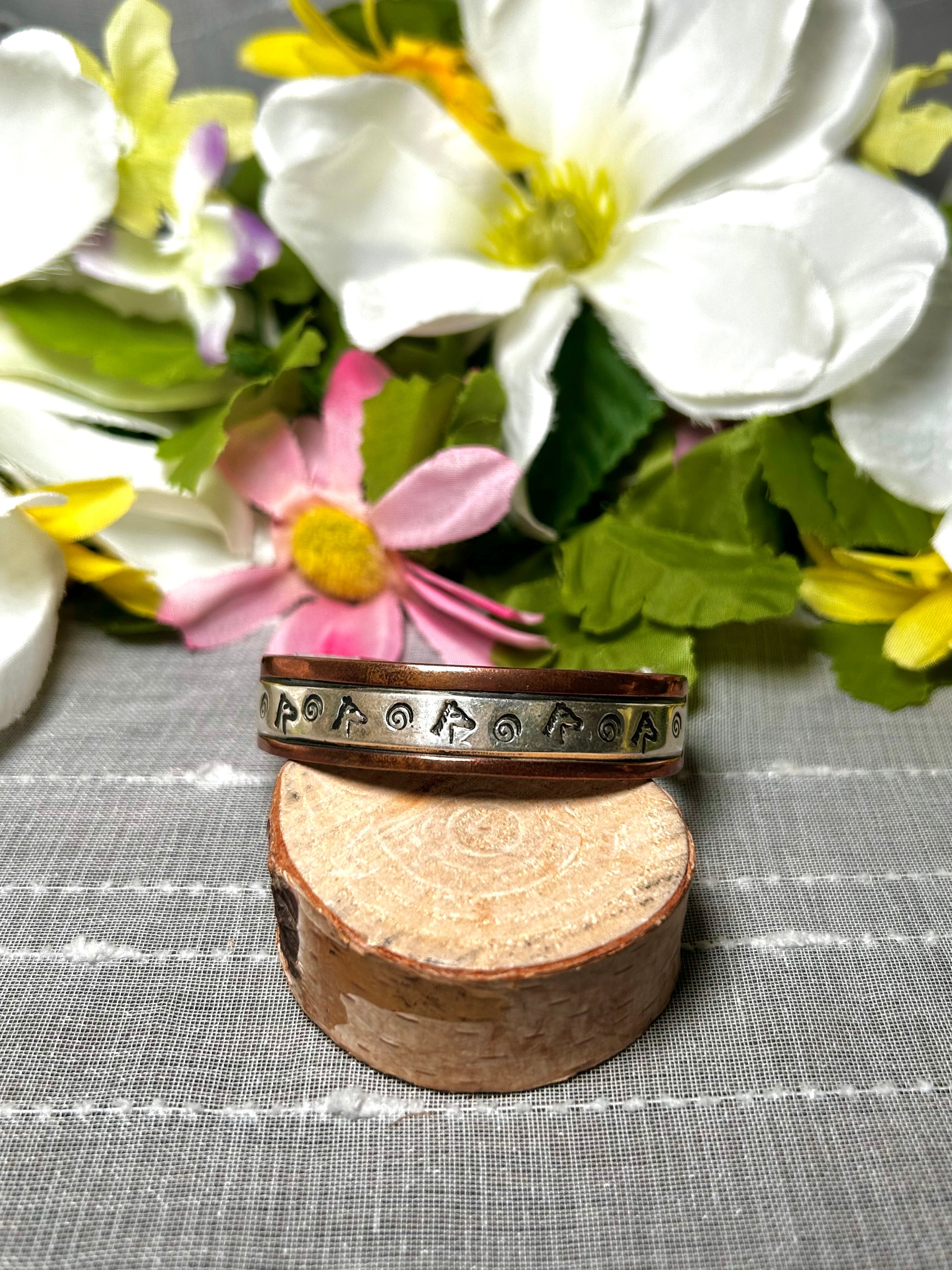 Navajo Made Copper & Sterling Silver Cuff Bracelet