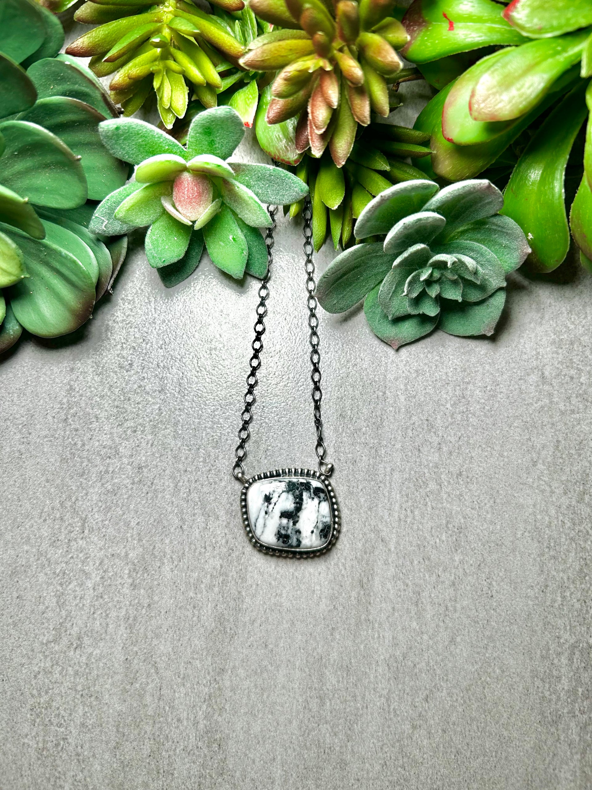 Scott Skeets White Buffalo & Sterling Silver Necklace