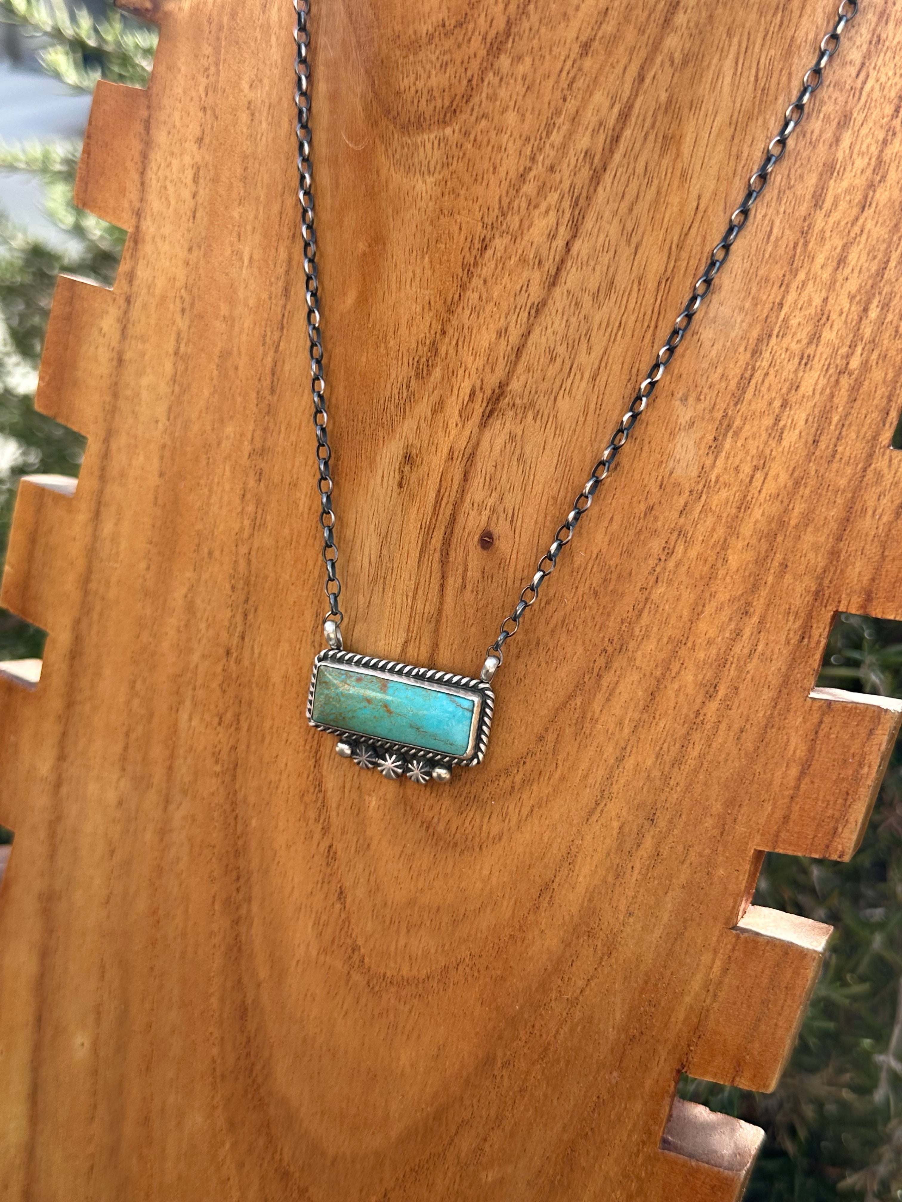 Alfred Martinez Kingman Turquoise & Sterling Silver Necklace