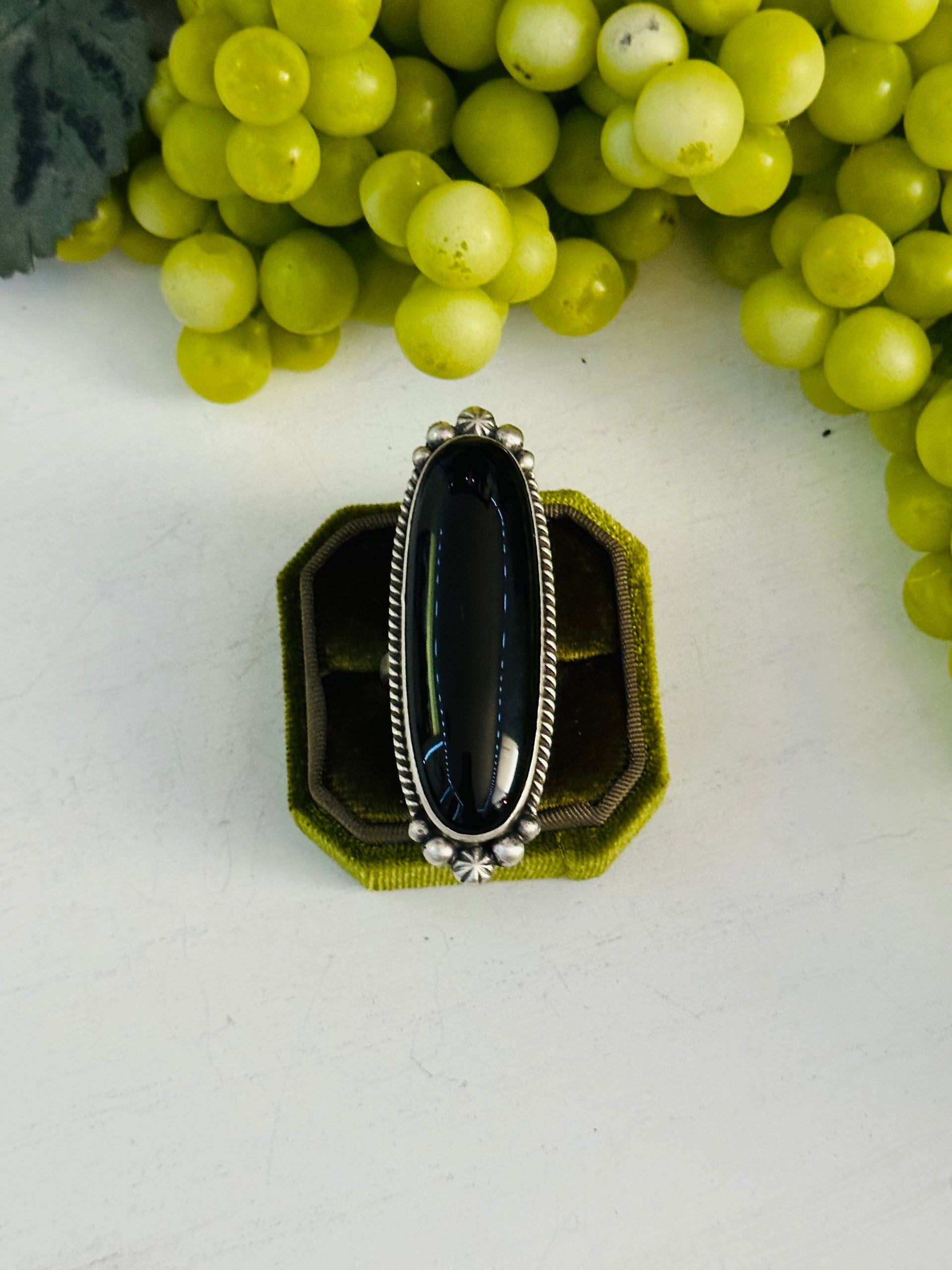 Alfred Martinez Onyx & Sterling Silver Adjustable Ring