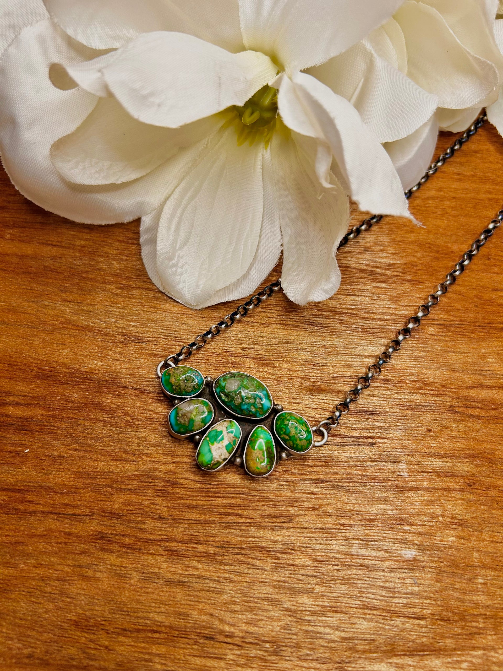 Russell Sam Made Sonoran Mountain Turquoise & Sterling Silver Necklace