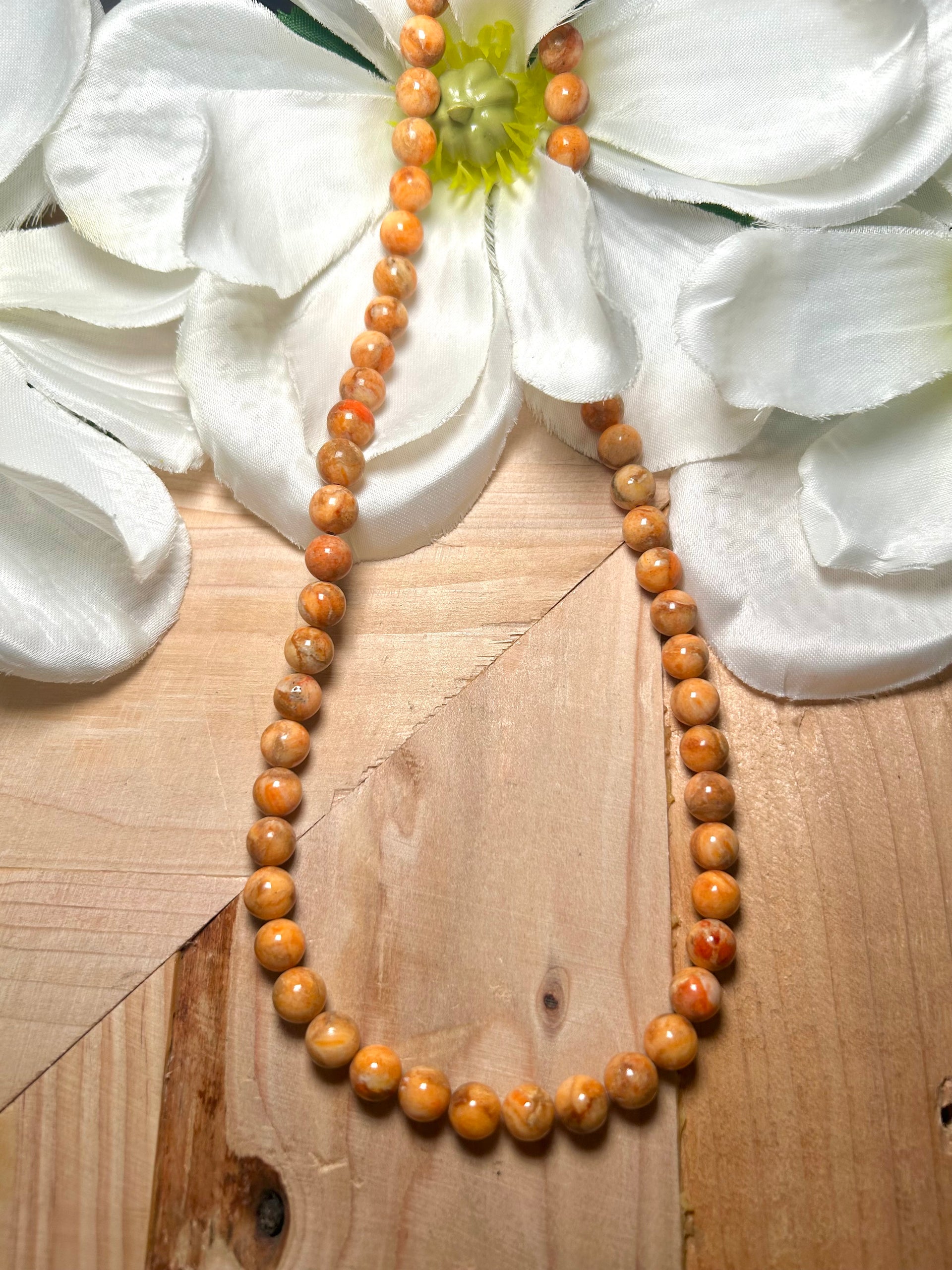 Navajo Made Strung Sponge Coral Necklace