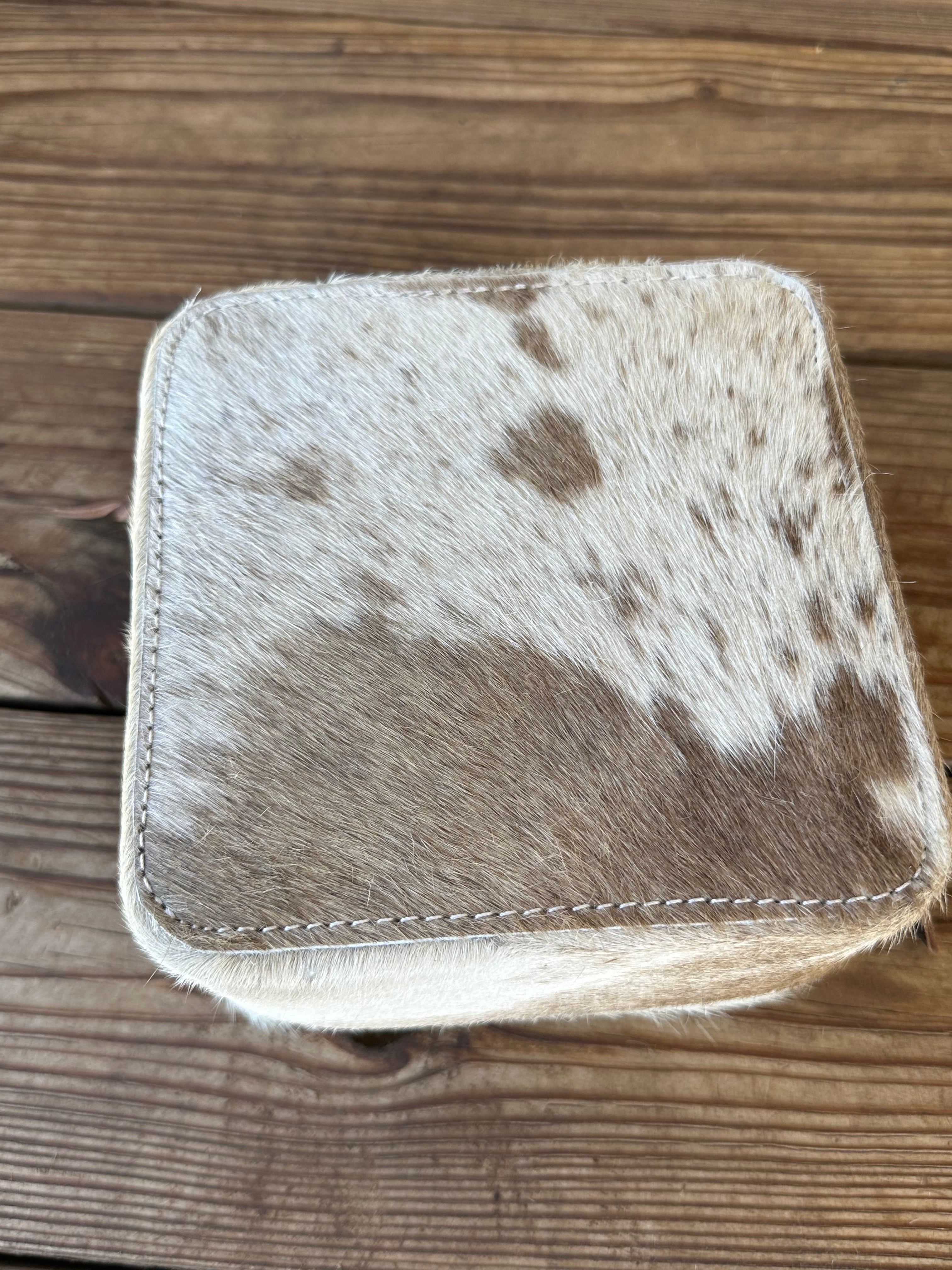 Genuine Leather Cowhide Jewelry Box