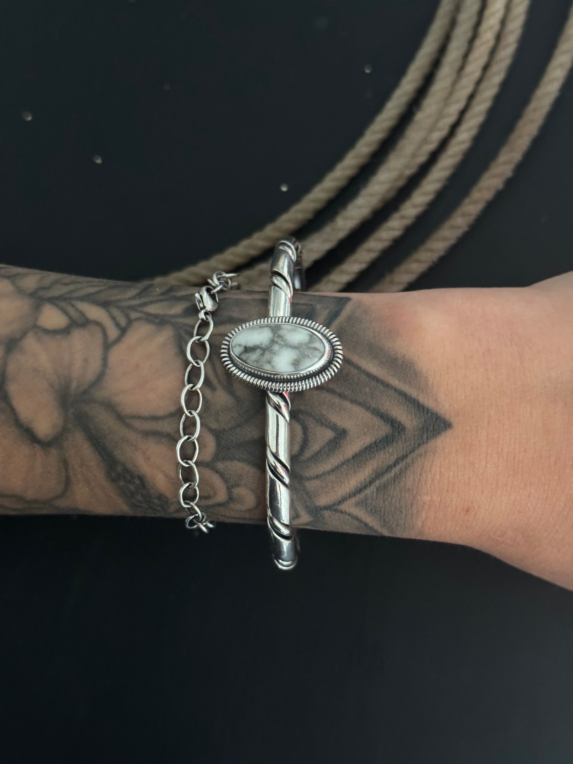 Wydell Billie White Buffalo & Sterling Silver Cuff Bracelet