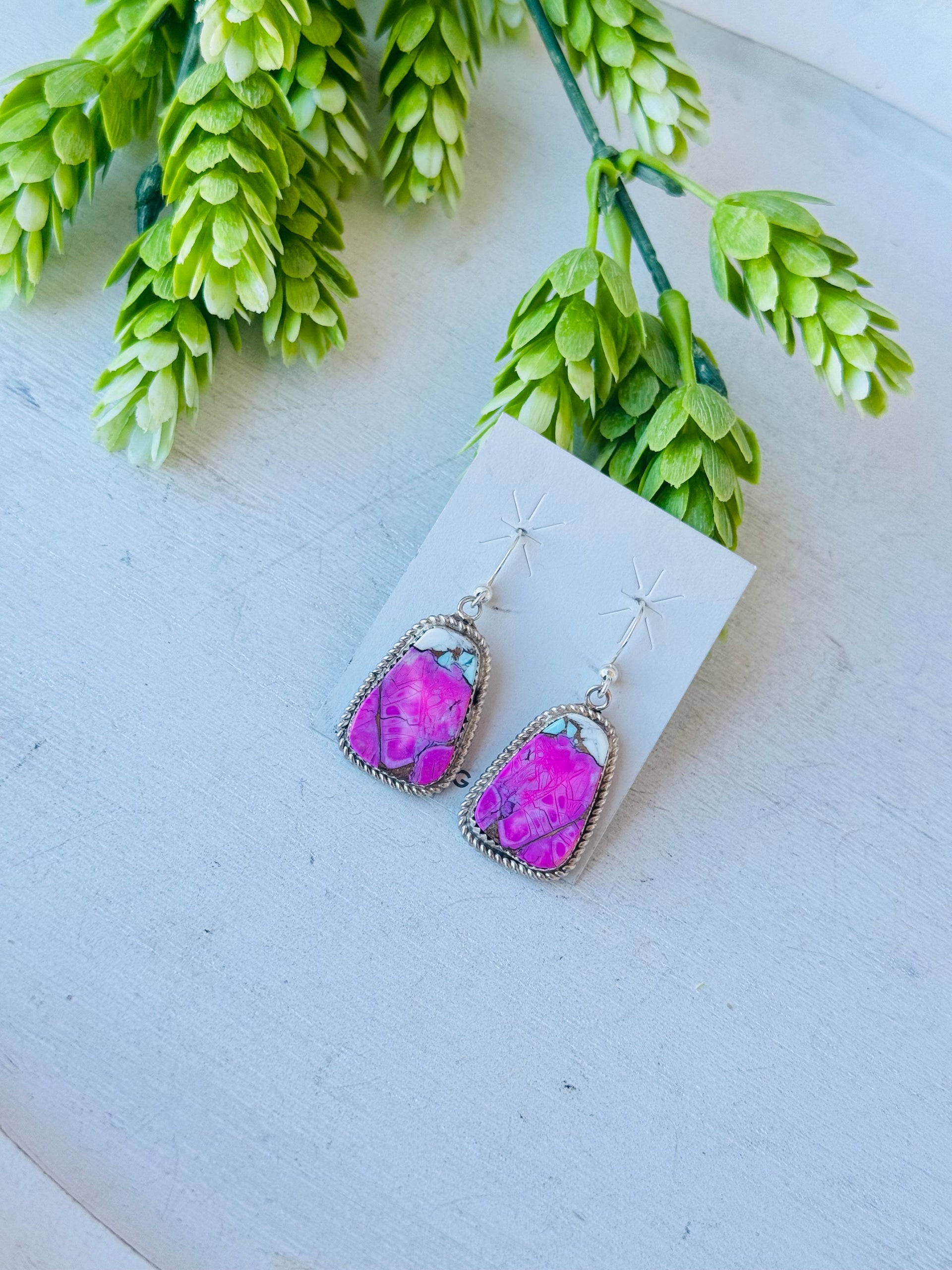 Gabi Jim Cotton Candy Composite & Sterling Silver Dangle Earrings