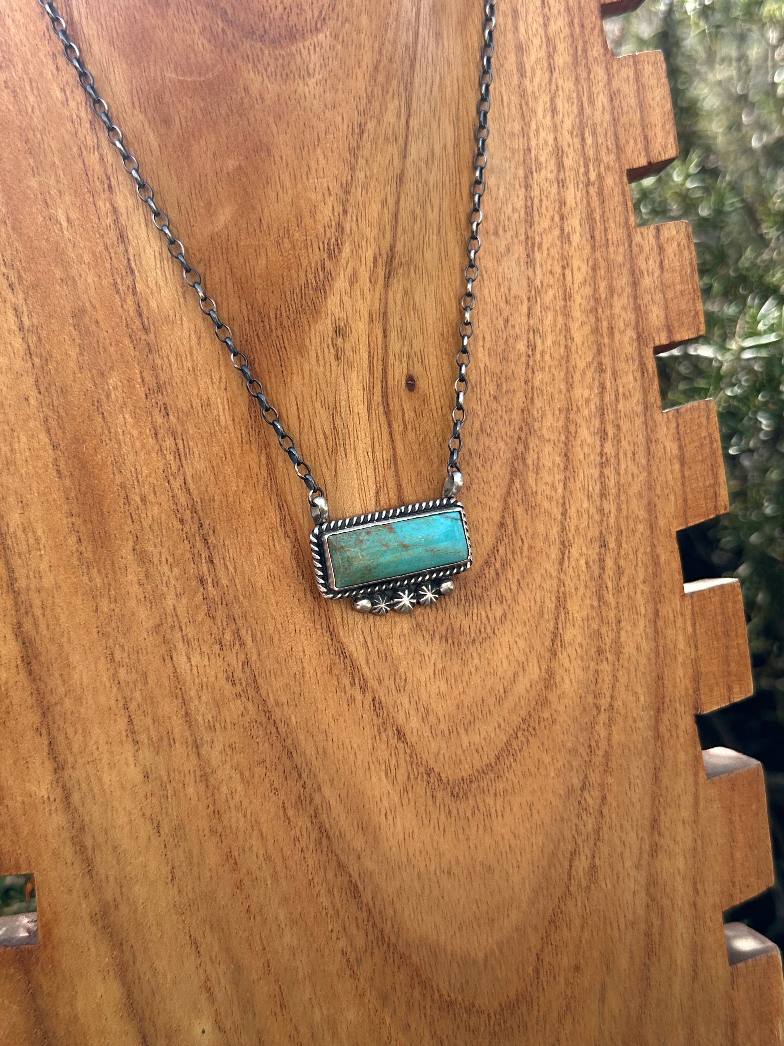 Alfred Martinez Kingman Turquoise & Sterling Silver Necklace