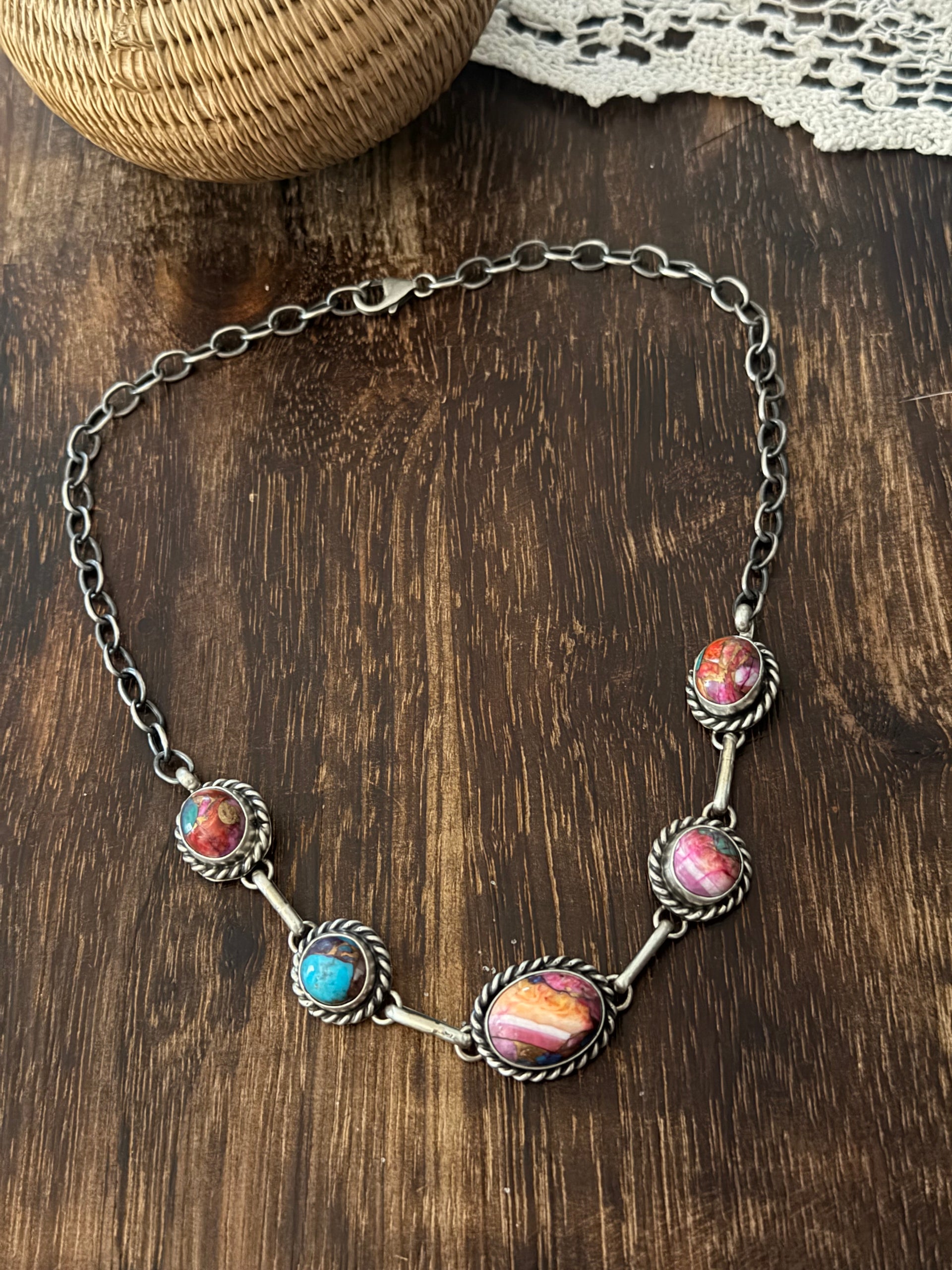 Augustine Largo Mojave Turquoise & Sterling Silver Choker Necklace