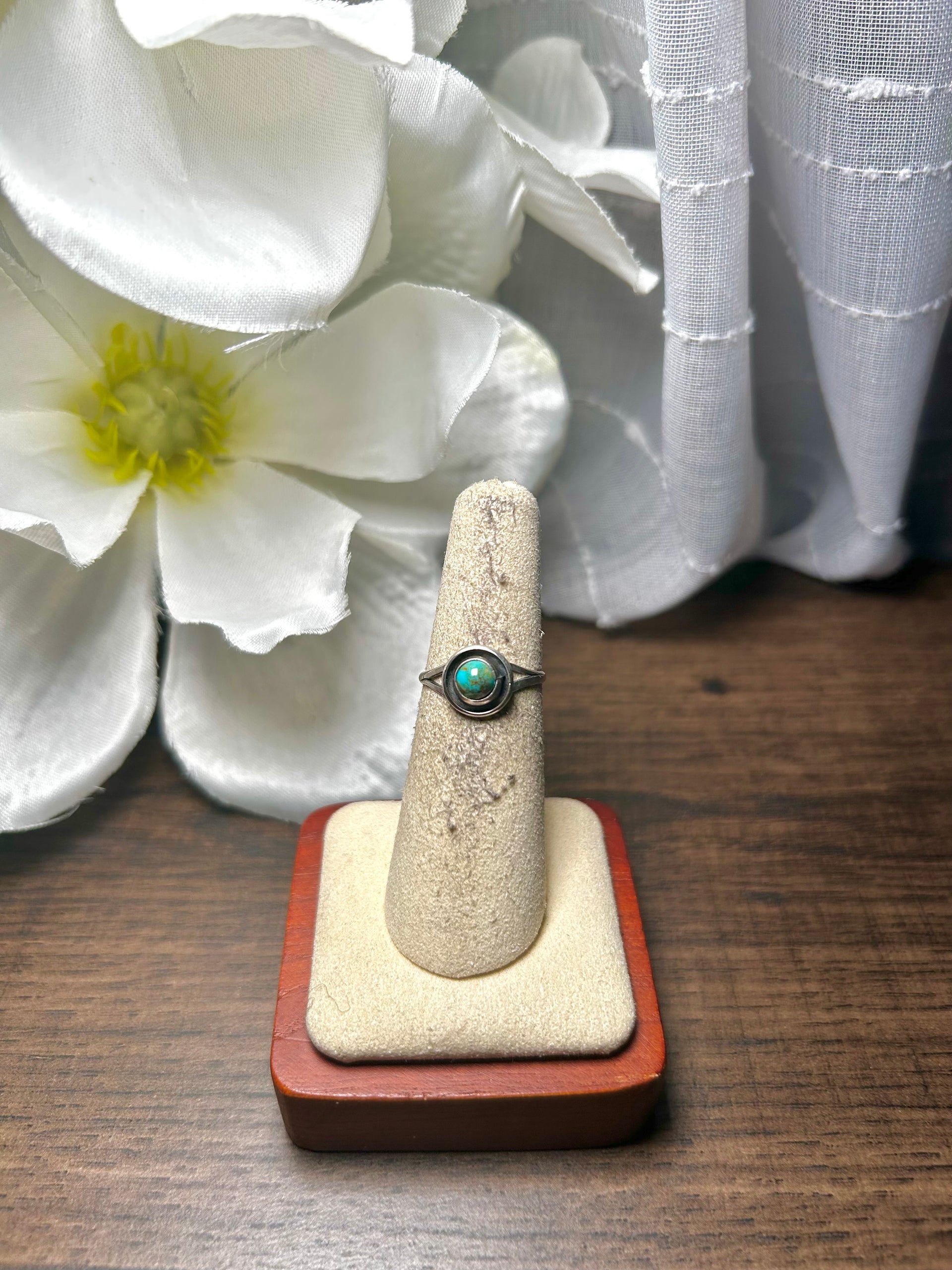 Navajo Made Kingman Turquoise & Sterling Silver Ring