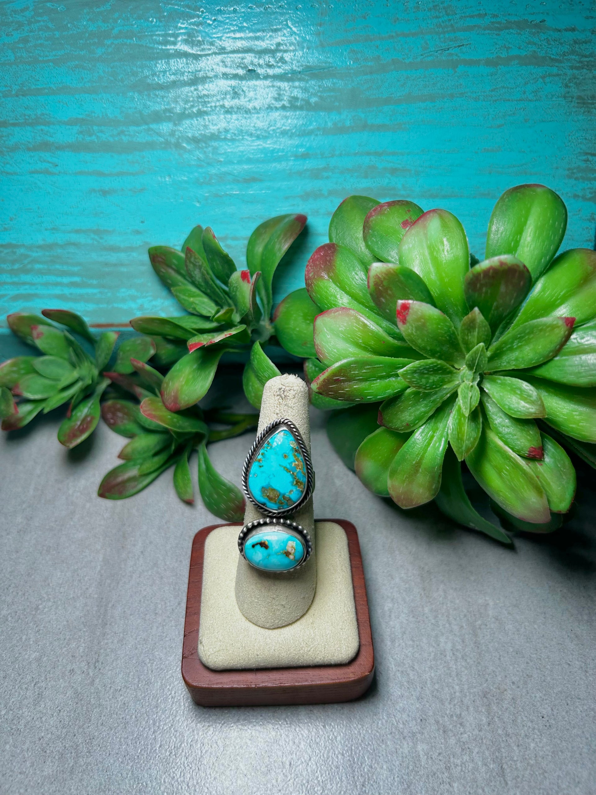 Jamison Garcia Royston Turquoise & Sterling Silver Ring Size 6.5