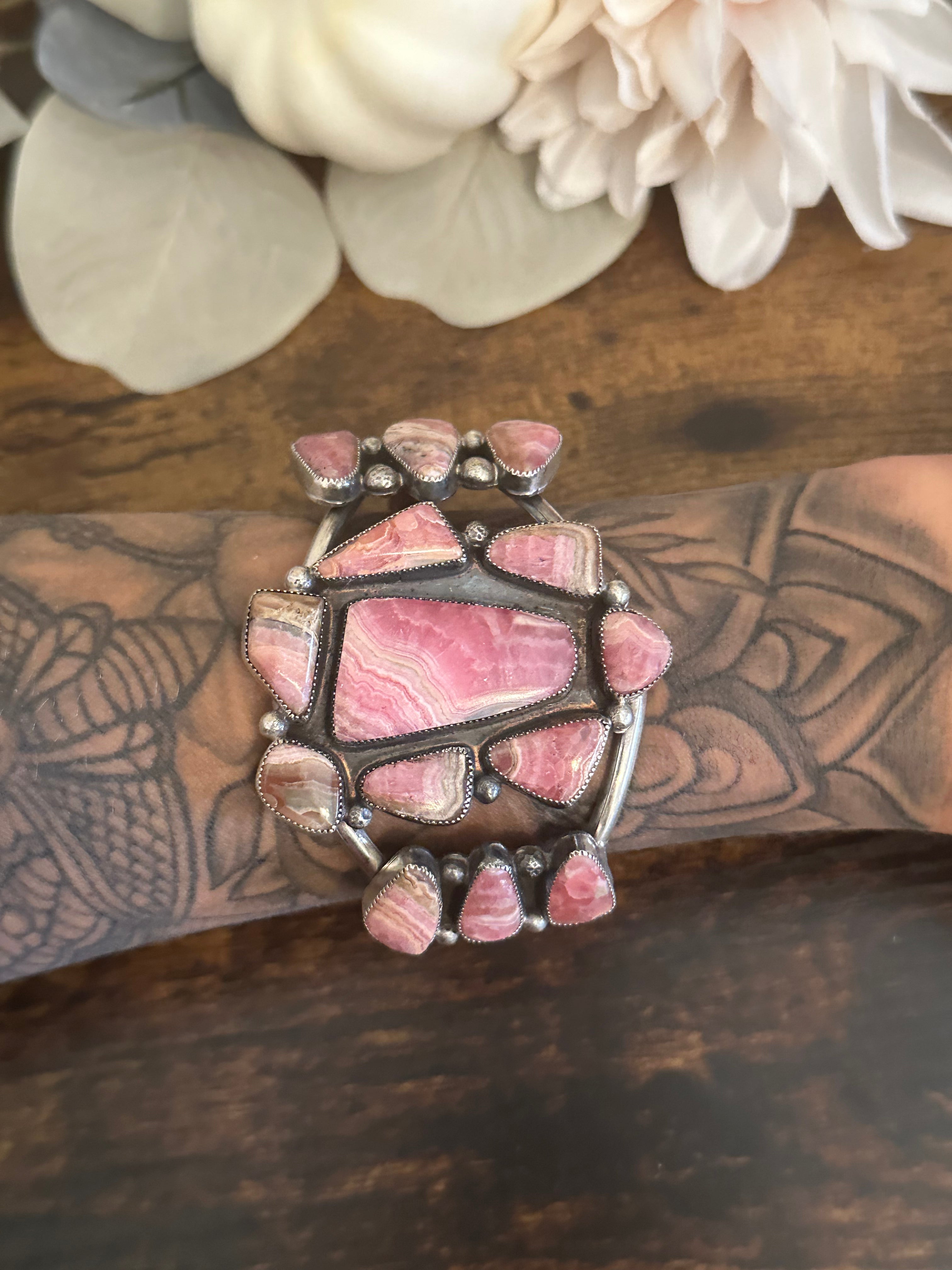 Jon Begay Rhodochrosite & Sterling Silver Cuff Bracelet