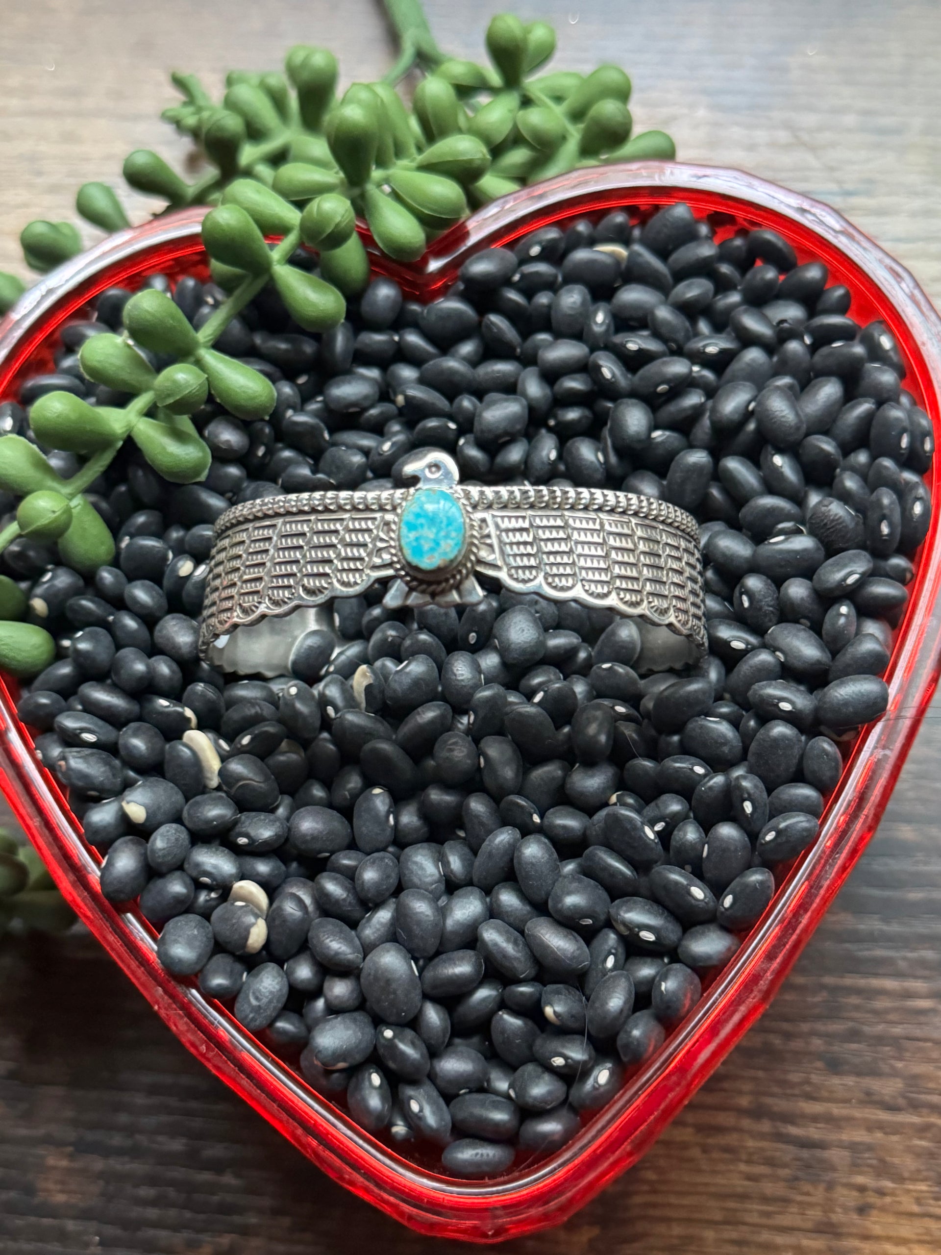 Darell Cadman Sonoran Mountain Turquoise & Sterling Silver Thunderbird Cuff Bracelet