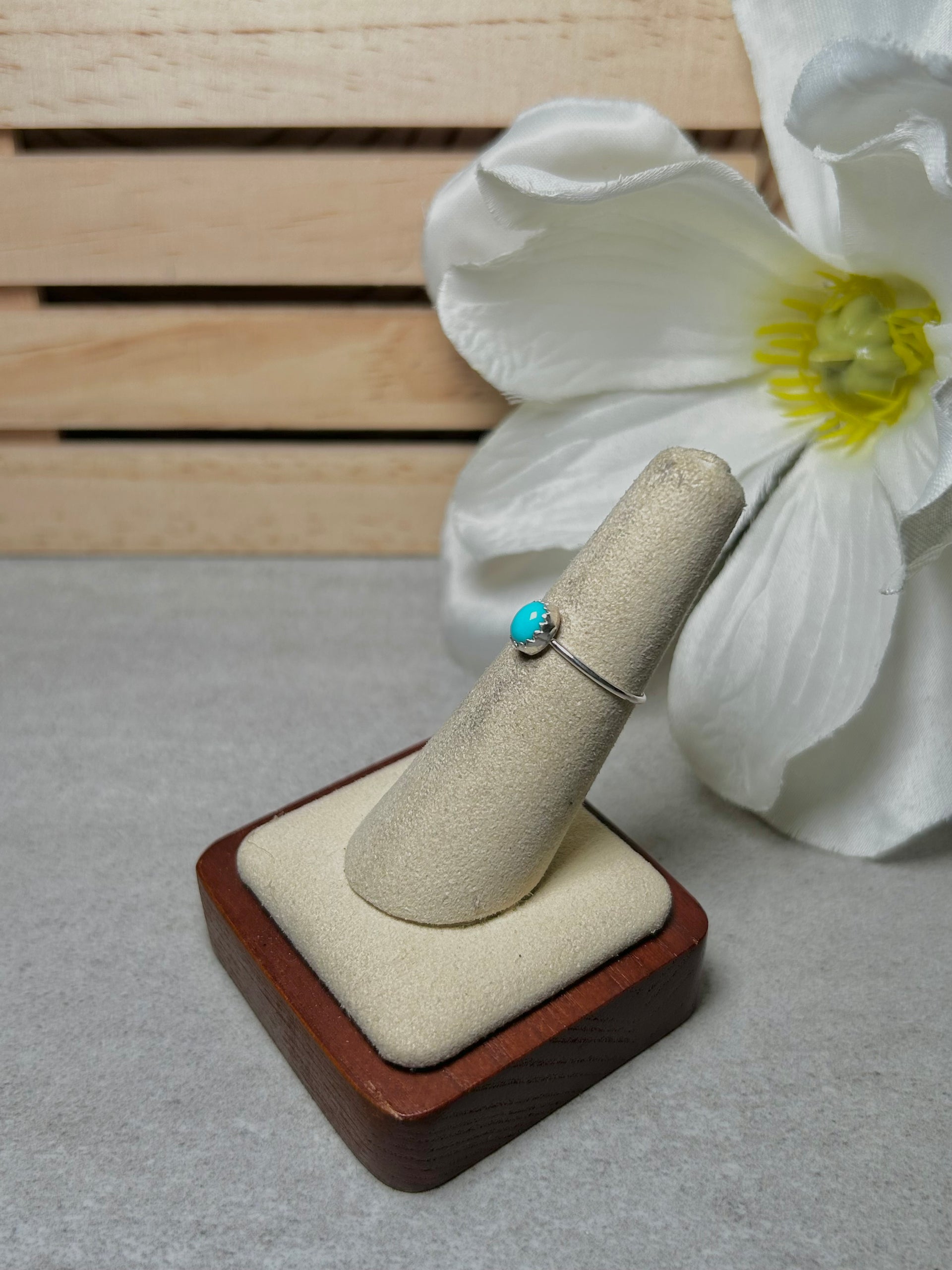 Navajo Made Kingman Turquoise & Sterling Silver Ring