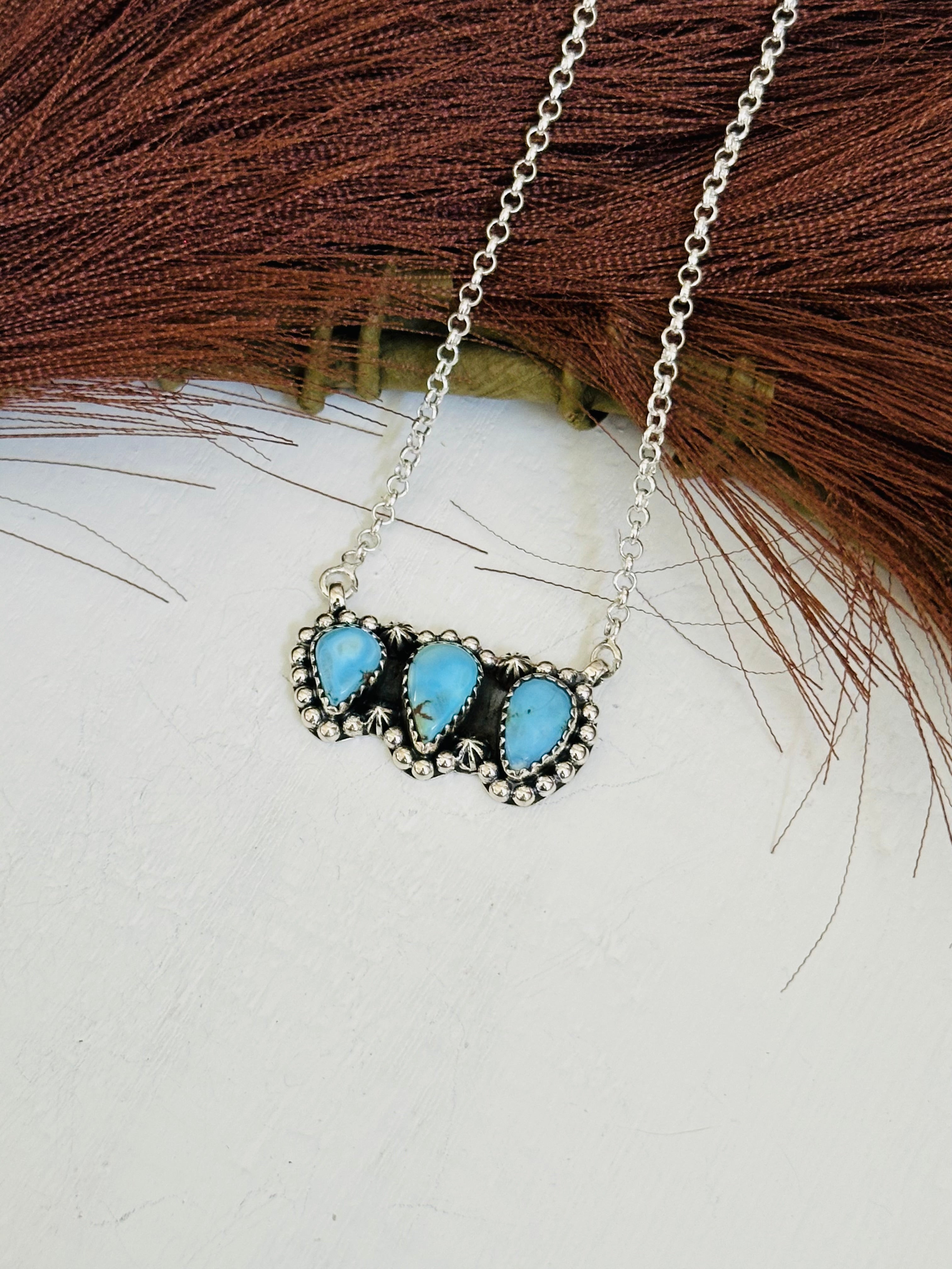 TTD “Array” Golden Hills Turquoise & Sterling Silver Necklace