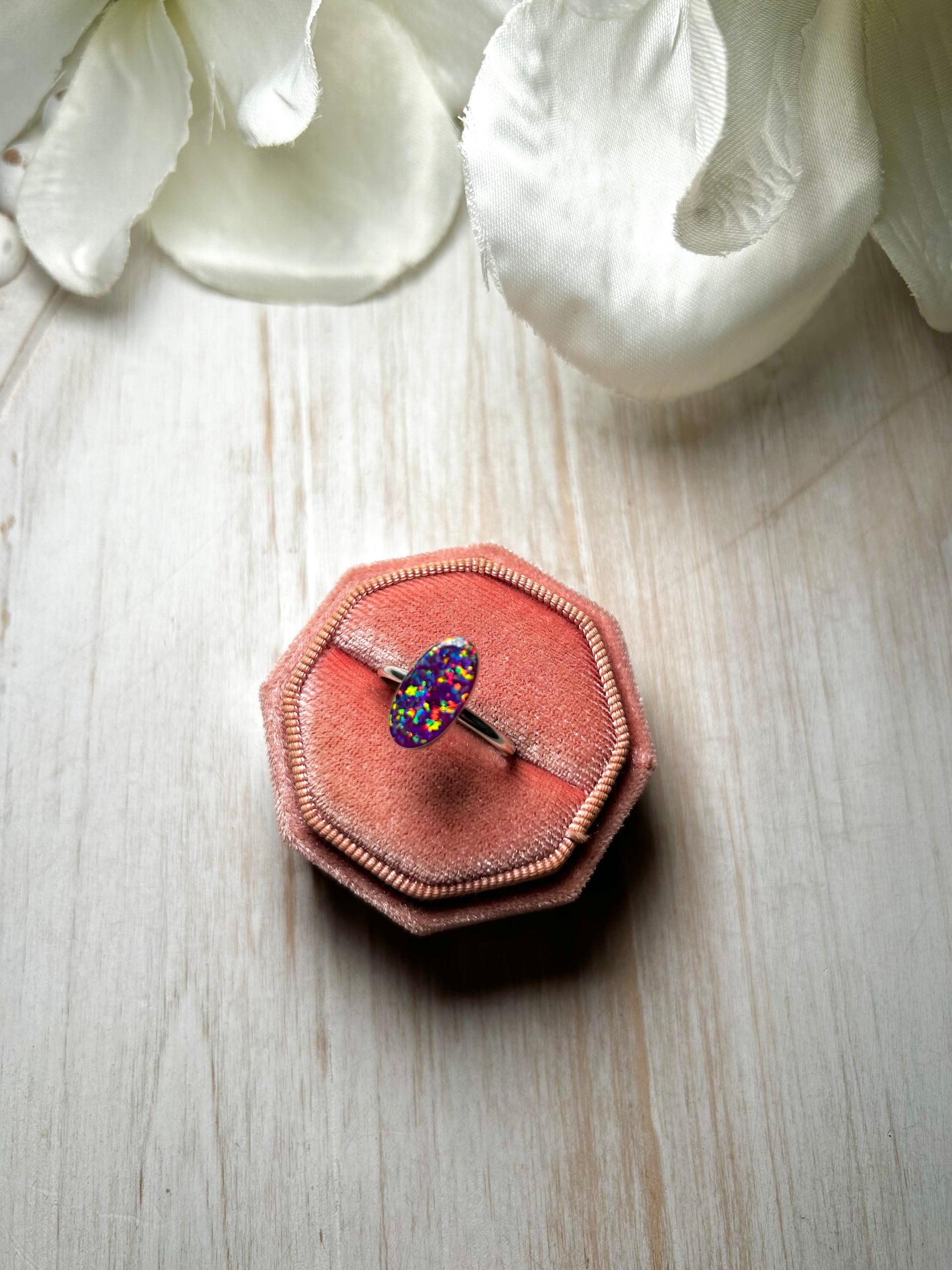 Navajo Made Opal & Sterling Silver Ring