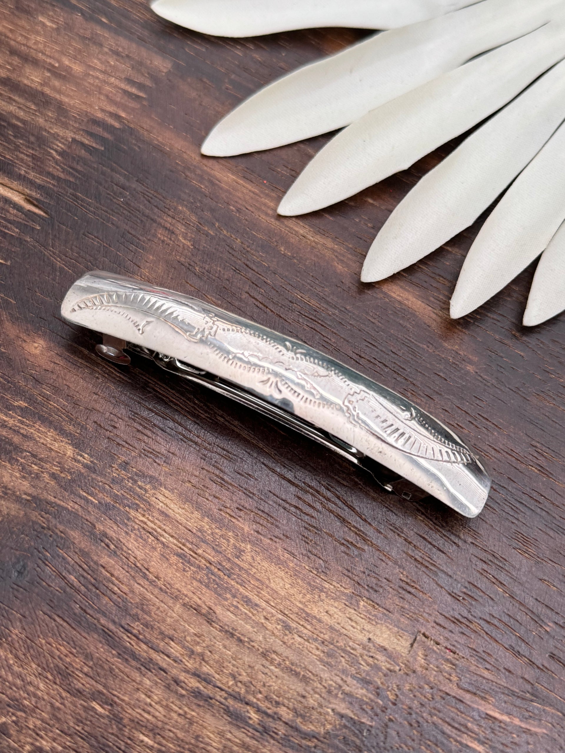 Navajo Made Sterling Silver Hair Barrette