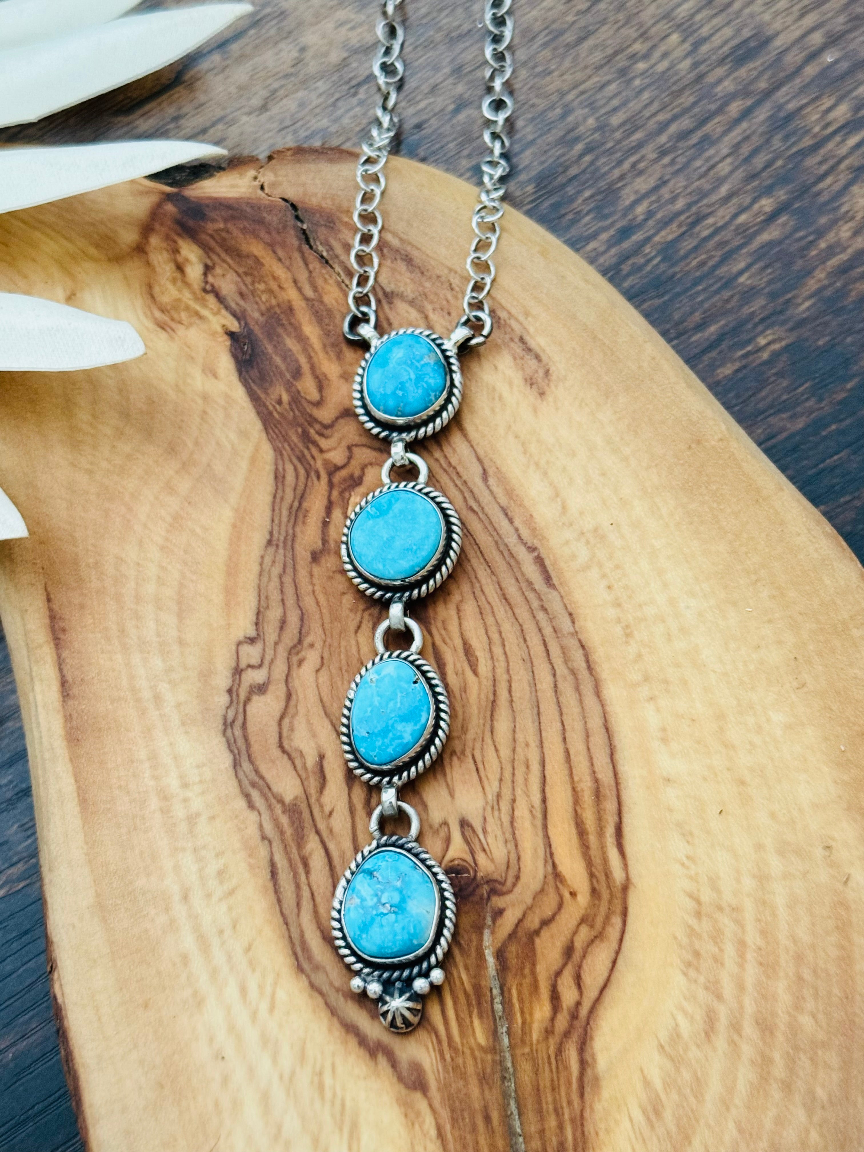 Southwest Handmade Valley Blue Turquoise & Sterling Silver Necklace