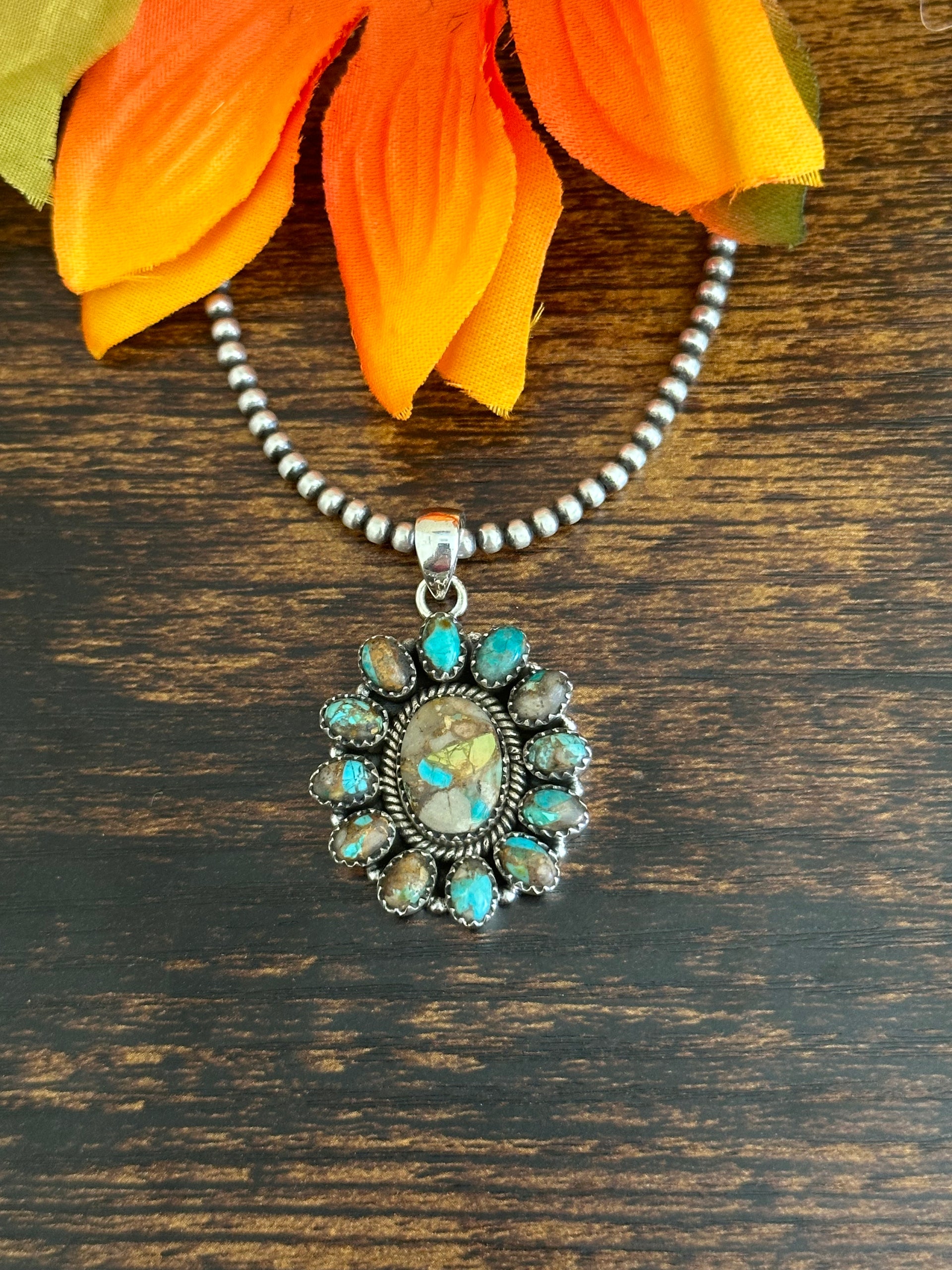 Southwest Handmade Sterling Silver Cluster Pendant
