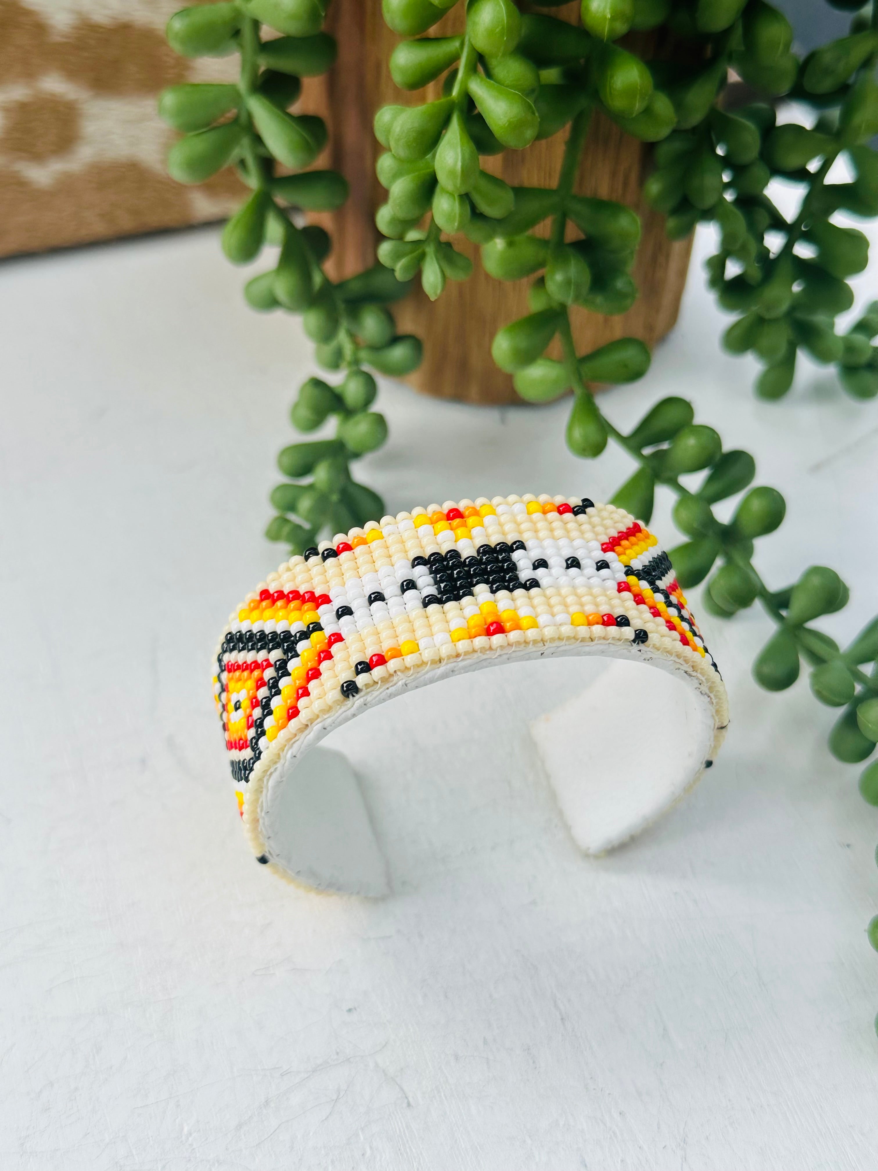 Navajo Made Beaded Bracelet Cuff