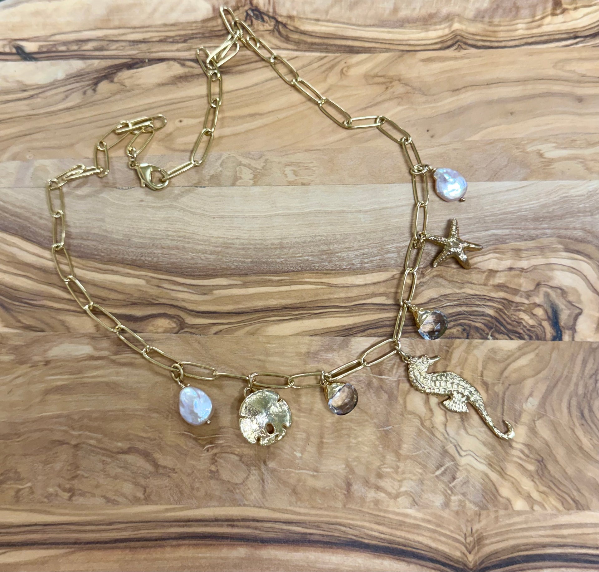 Eileen Quezada Fresh Water Pearls & 24k Gold Plated Sterling Silver Necklace