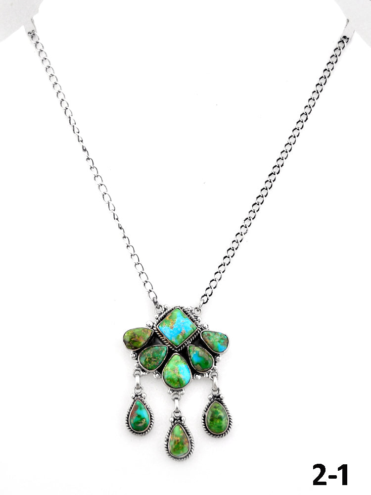 Southwest Handmade Sonoran Mountain Turquoise & Sterling Silver Necklace
