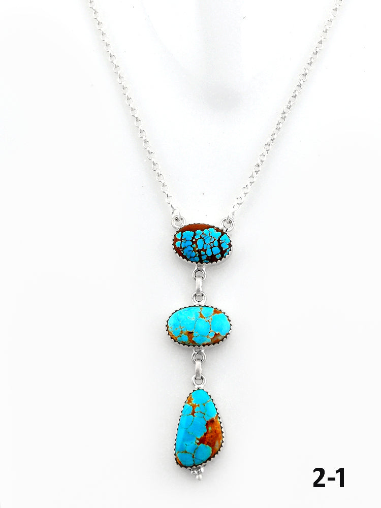 Southwest Made No.8 Turquoise & Sterling Silver Necklace