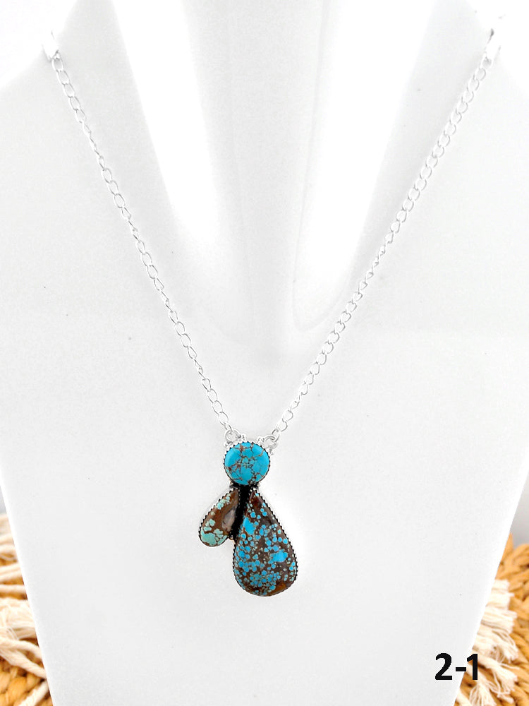 Southwest Made No.8 Turquoise & Sterling Silver Necklace