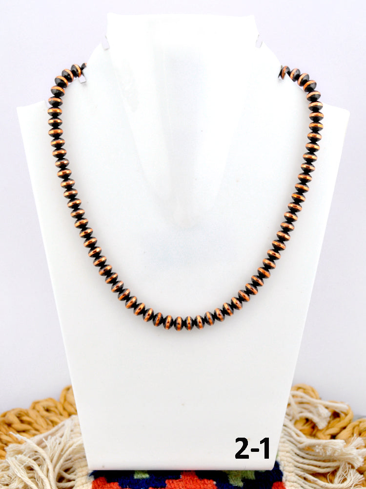 Southwest Handmade Copper Beaded Necklace 8mm