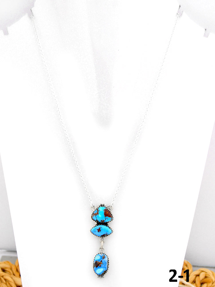 Southwest Made Golden Hills Turquoise & Sterling Silver Necklace