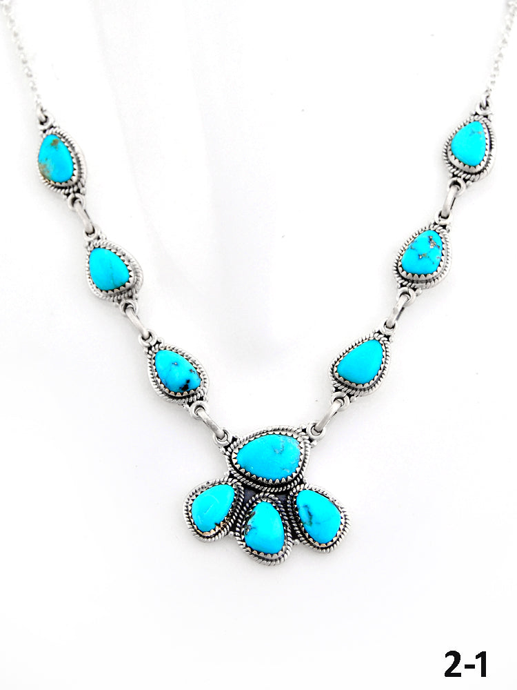 Southwest Made Kingman Turquoise & Sterling Silver Necklace