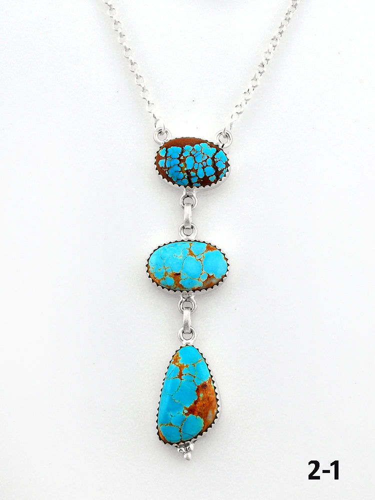 Southwest Made No.8 Turquoise & Sterling Silver Necklace