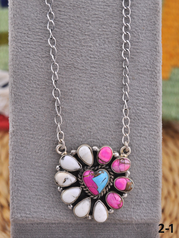 Southwest Made Multi Stone & Sterling Silver Necklace