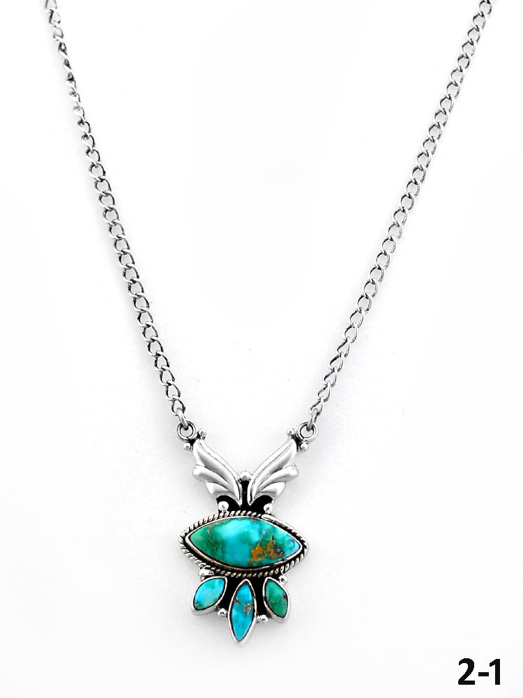 Southwest Handmade Emerald Valley & Sterling Silver Necklace