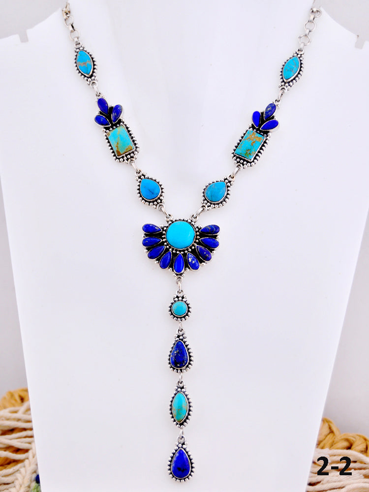 Southwest Handmade Multi Stone & Sterling Silver Necklace