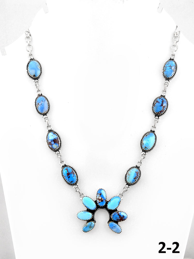 Southwest Handmade Golden Hill’s Turquoise & Sterling Silver Necklace