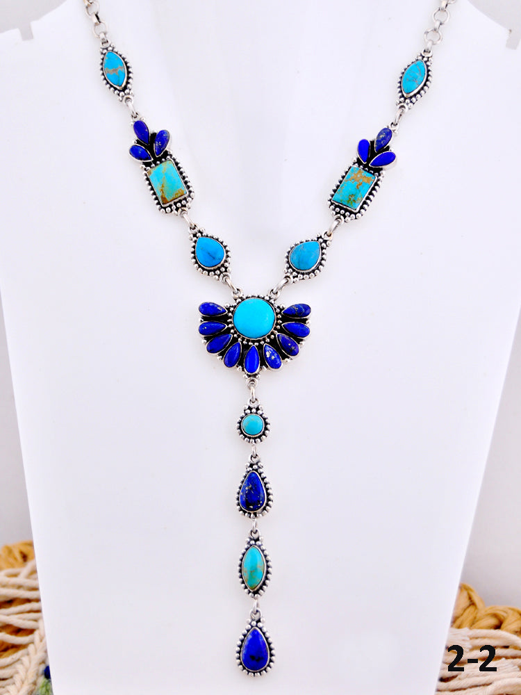 Southwest Handmade Multi Stone & Sterling Silver Necklace