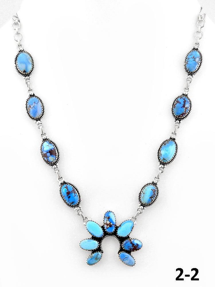 Southwest Handmade Golden Hill’s Turquoise & Sterling Silver Necklace