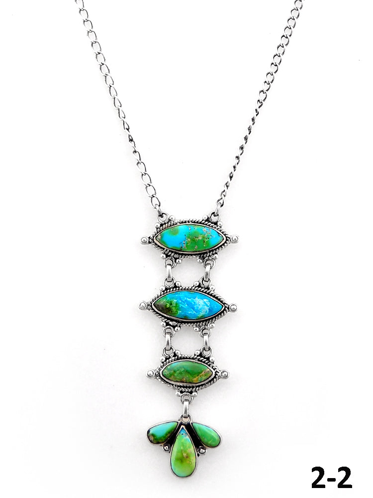 Southwest Handmade Sonoran Mountain Turquoise & Sterling Silver Necklace