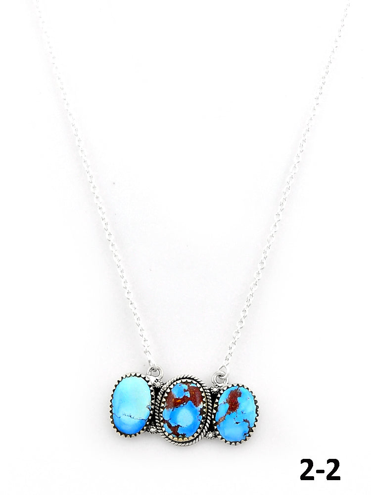 Southwest Made Golden Hills Turquoise & Sterling Silver Necklace