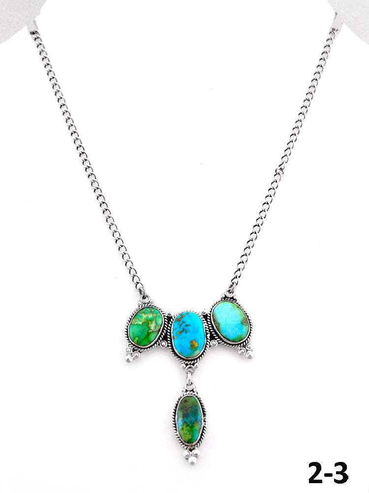 Southwest Handmade Sonoran Mountain Turquoise & Sterling Silver Necklace